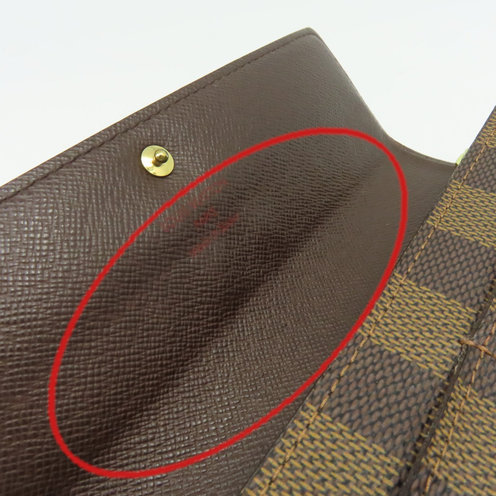LOUIS VUITTON Damier Portefeuille Sarah Wallet金扣長錢包啡色