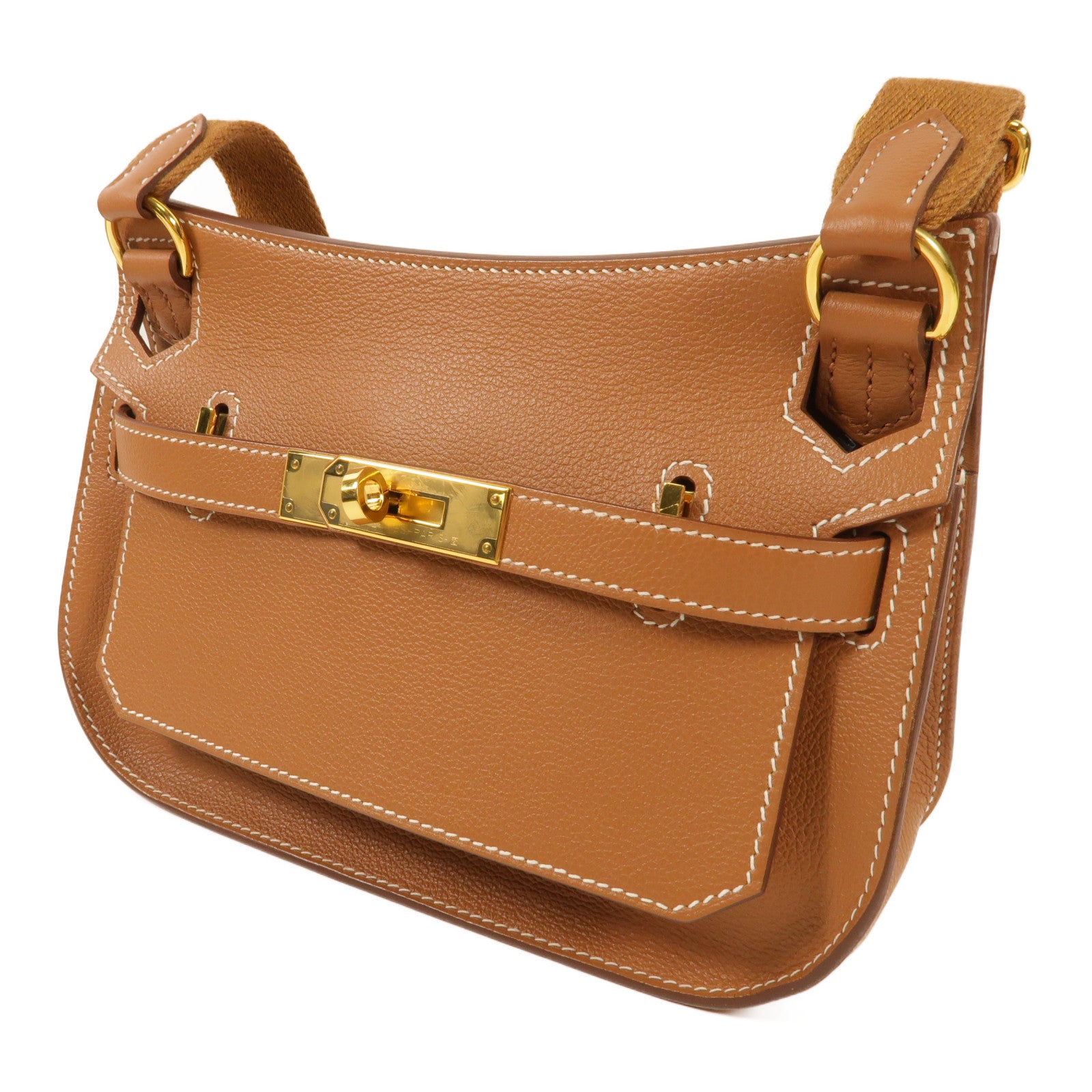HERMES Evercolor皮革Jypsiere Mini肩背袋Gold