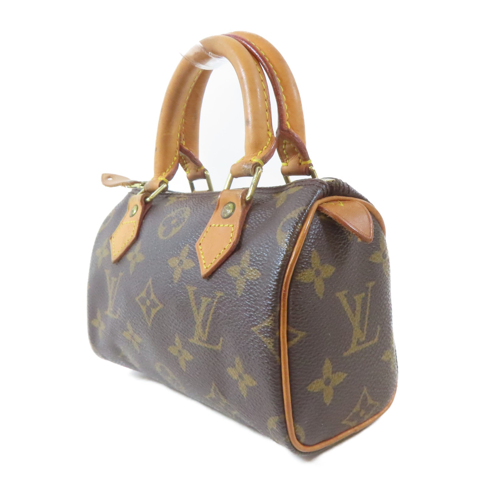 LOUIS VUITTON Monogram Mini Speedy金扣手挽肩背兩用袋啡色