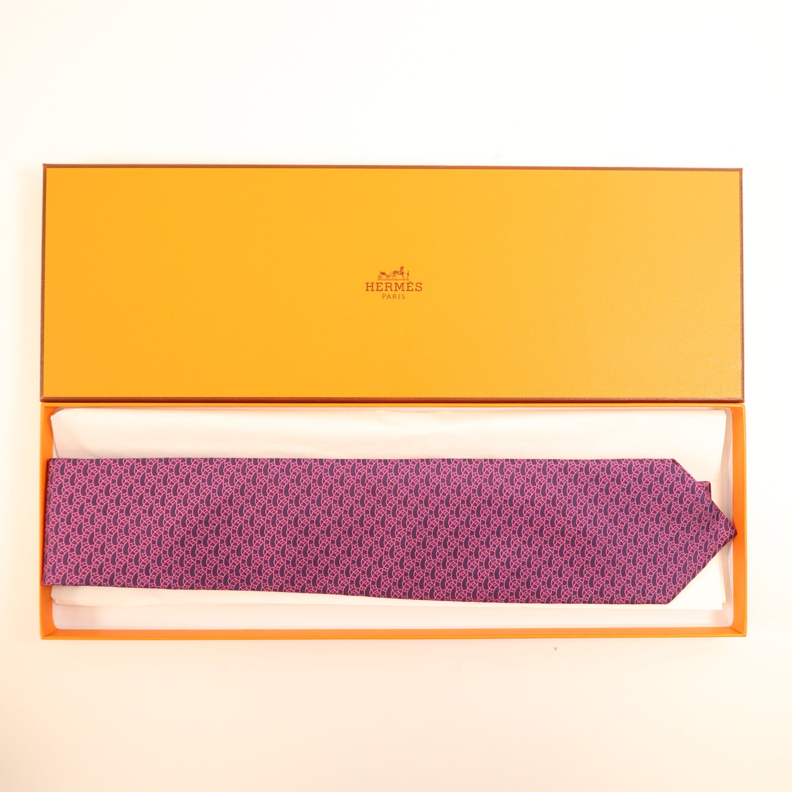 HERMES 絲質Tie領帶紫色