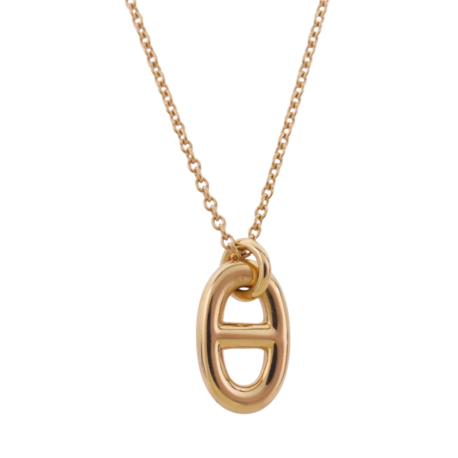 HERMES 18K玫瑰金Farandole Pendant Necklace金扣項鏈