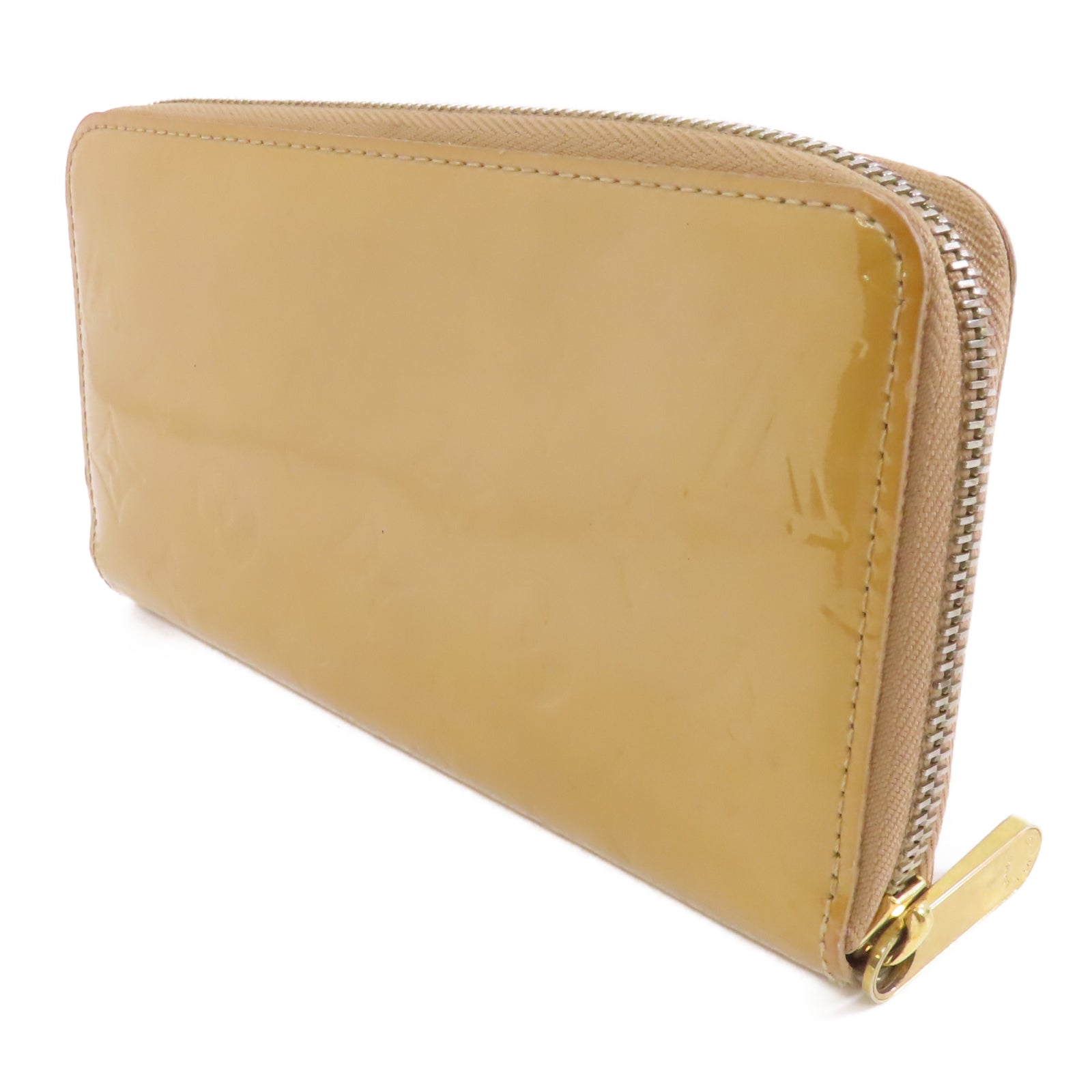 LOUIS VUITTON Vernis Zipped Long Wallet金扣長錢包杏色