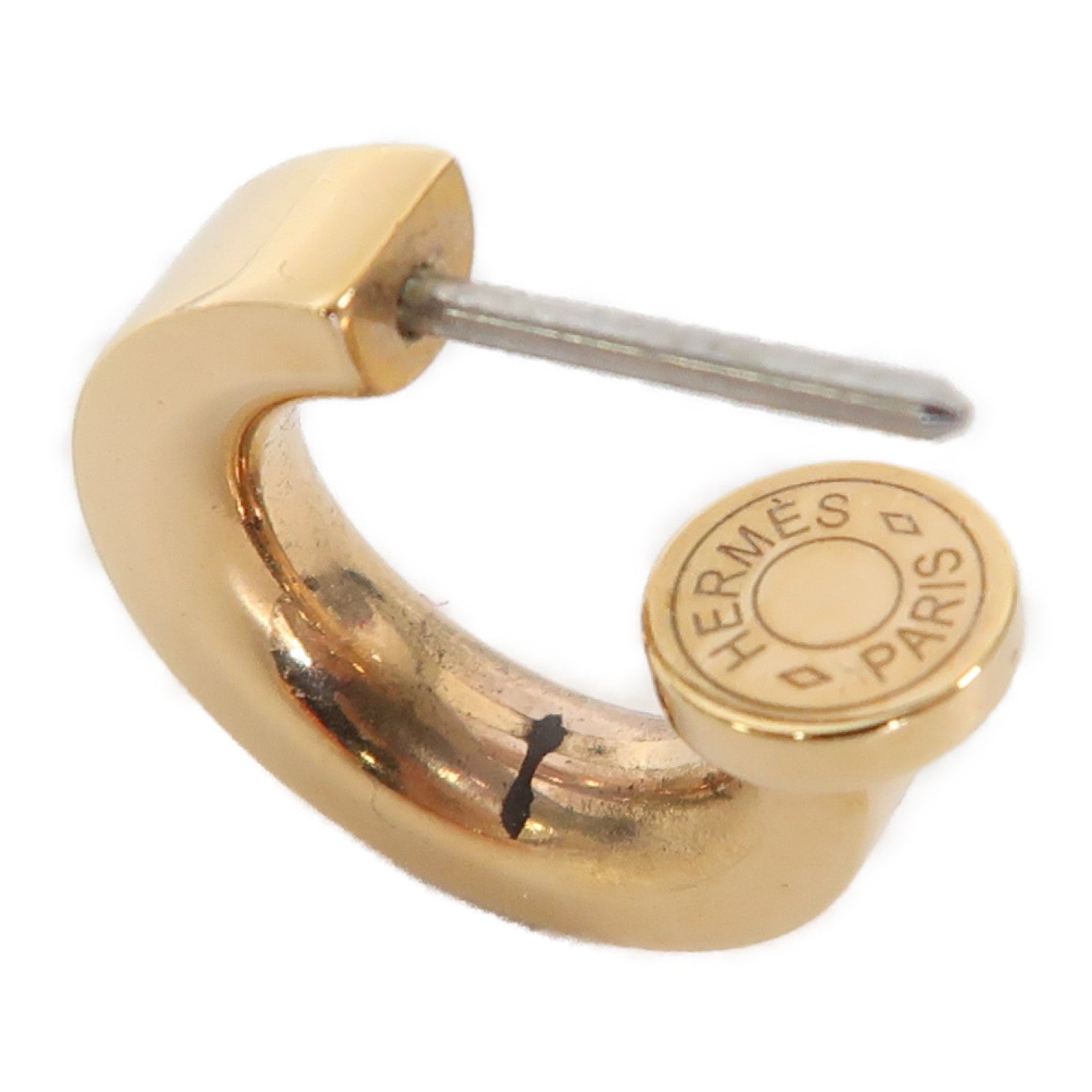 HERMES 金屬/Swift皮革O'Kelly Earrings耳環金色