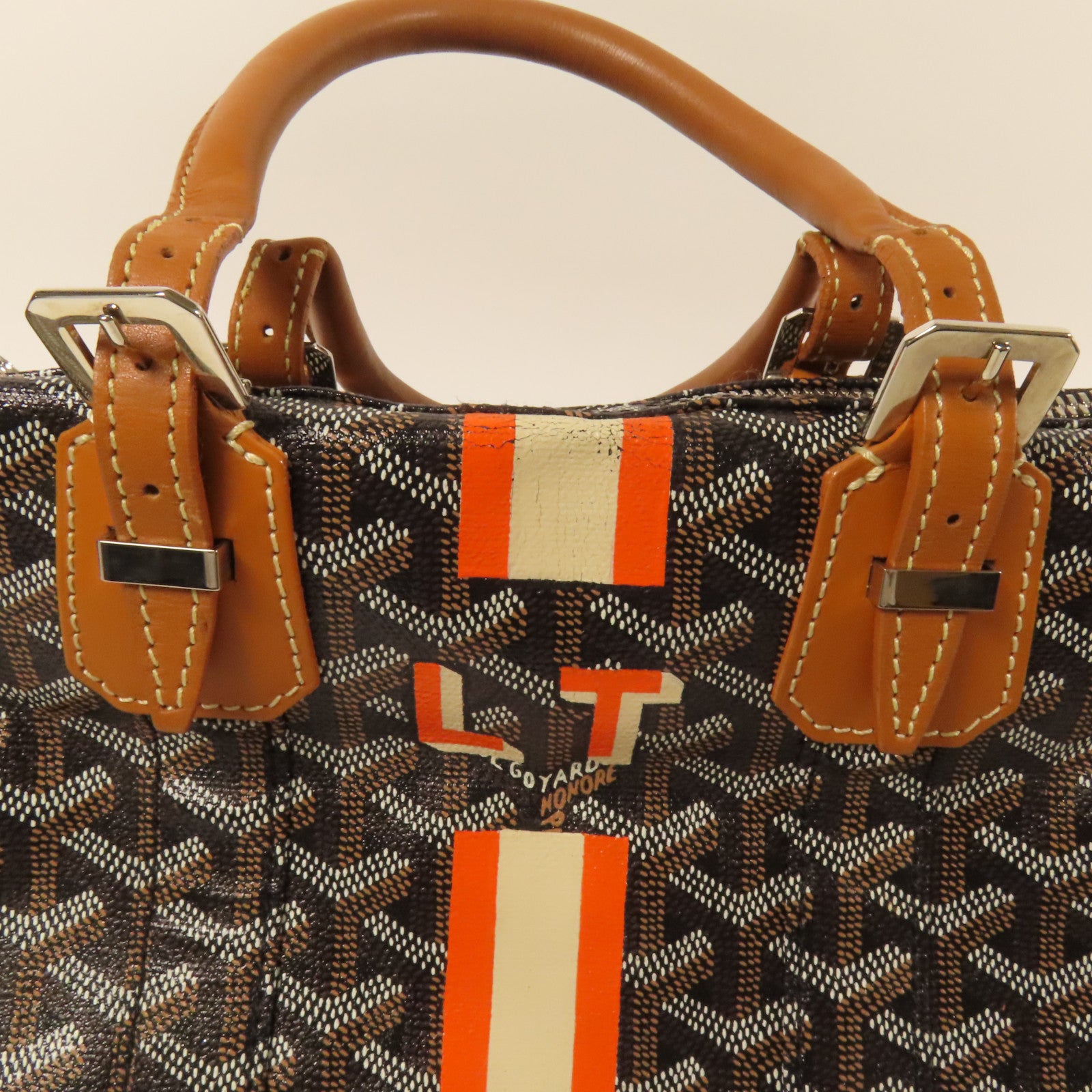 GOYARD 塗層帆布Croisieve 35銀扣手挽袋