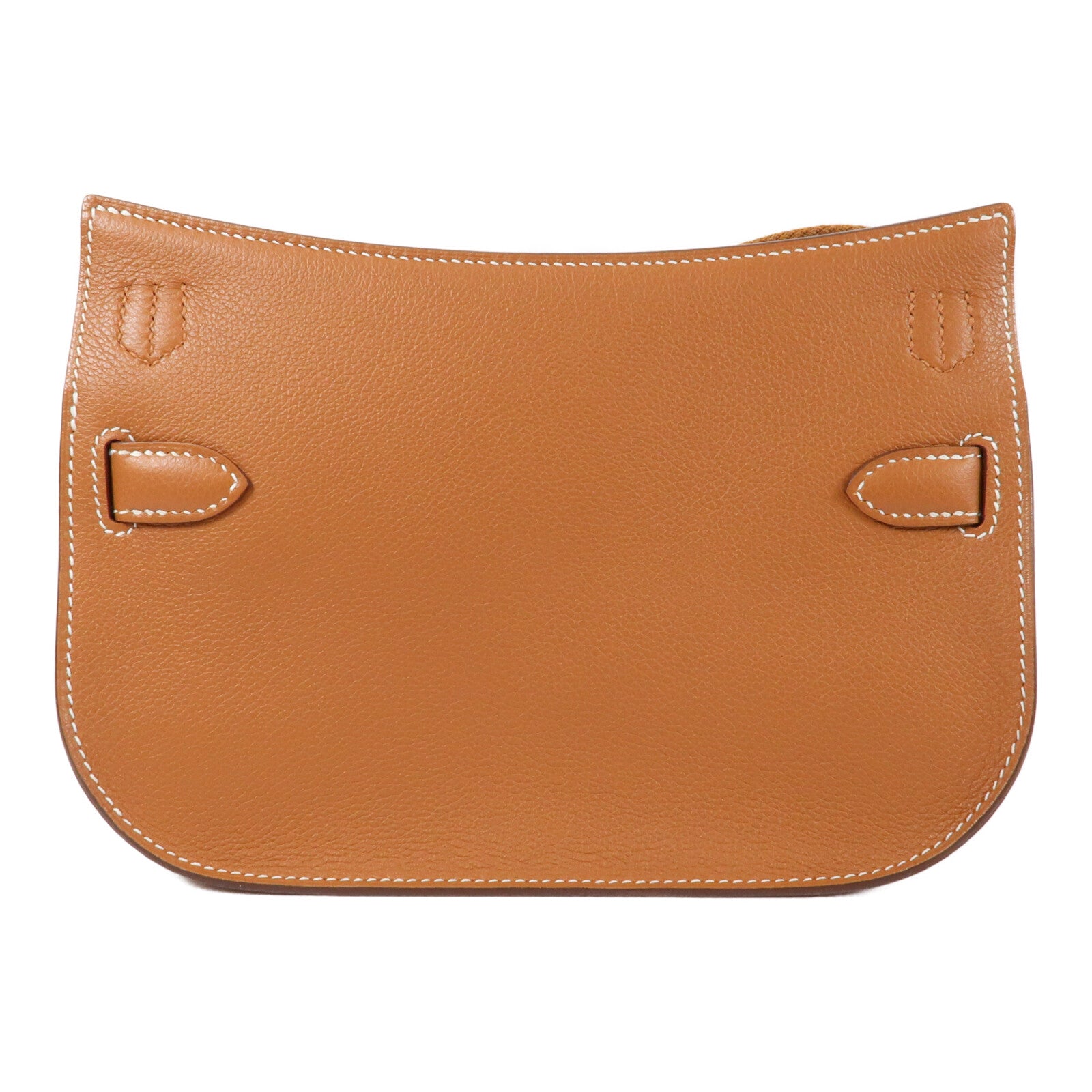 HERMES Evercolor皮革Mini Jypsiere銀扣肩背袋Gold