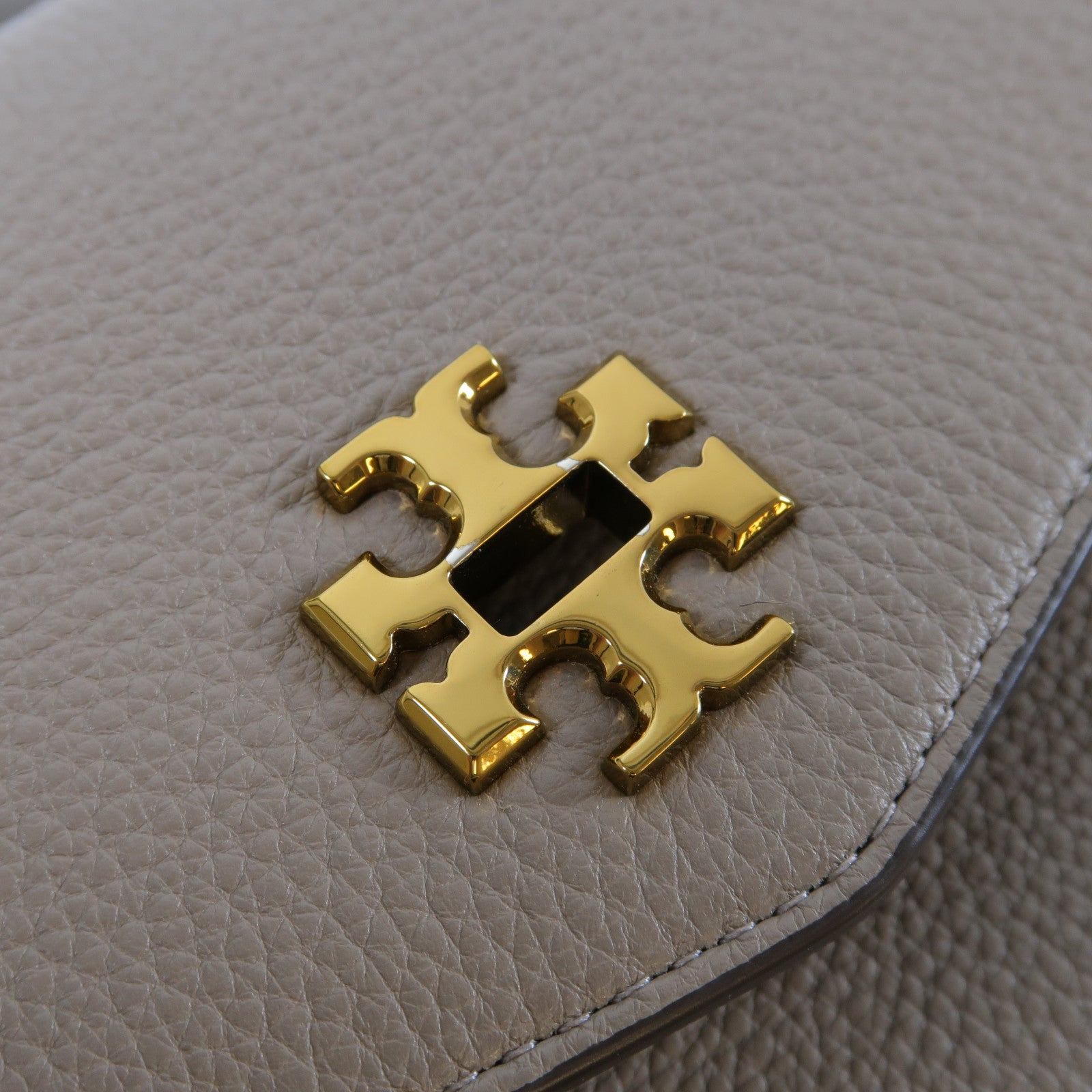 Tory Burch 牛皮皮革Chain Shoulder Bag金扣鏈帶肩背袋灰色