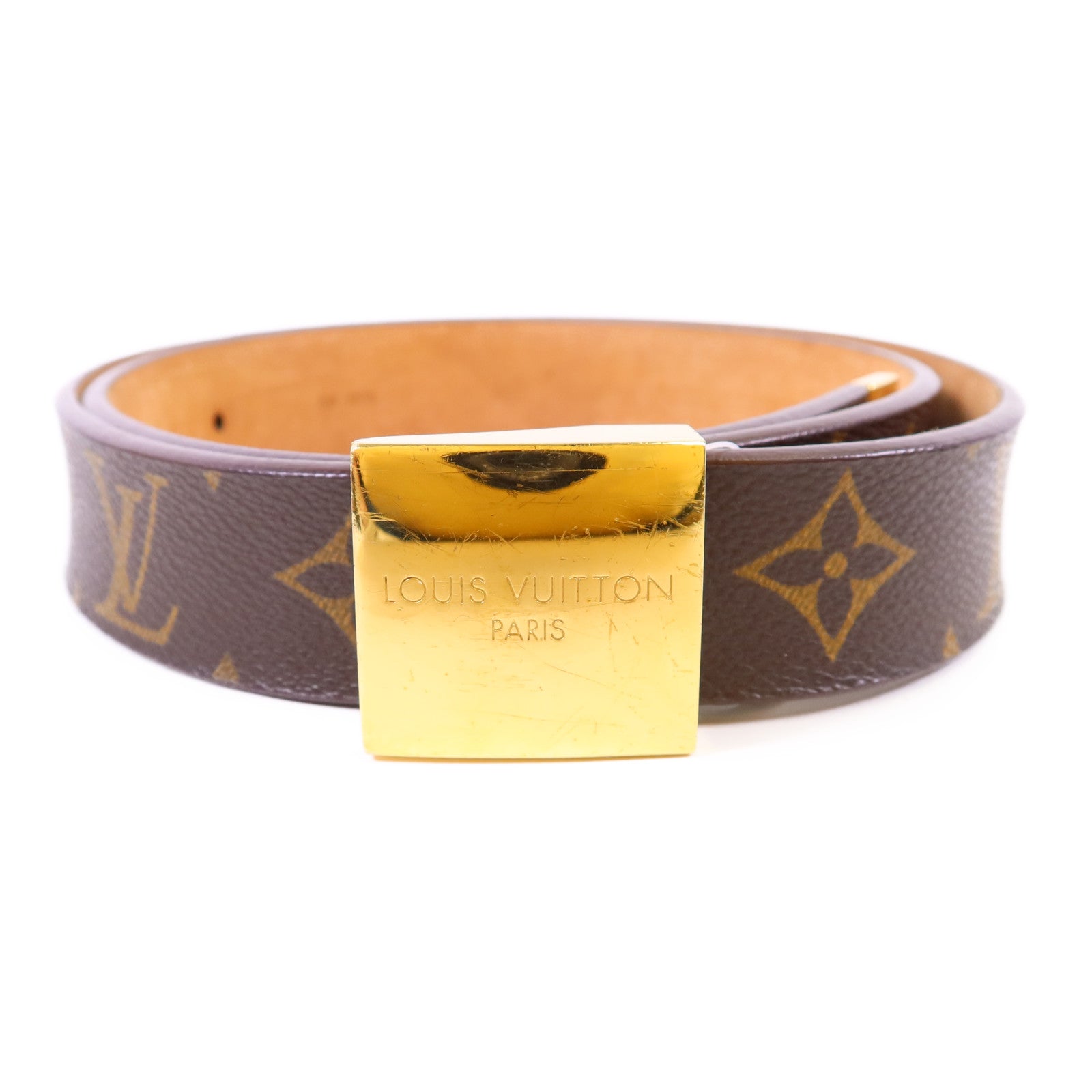 LOUIS VUITTON Monogram Belt金扣皮帶