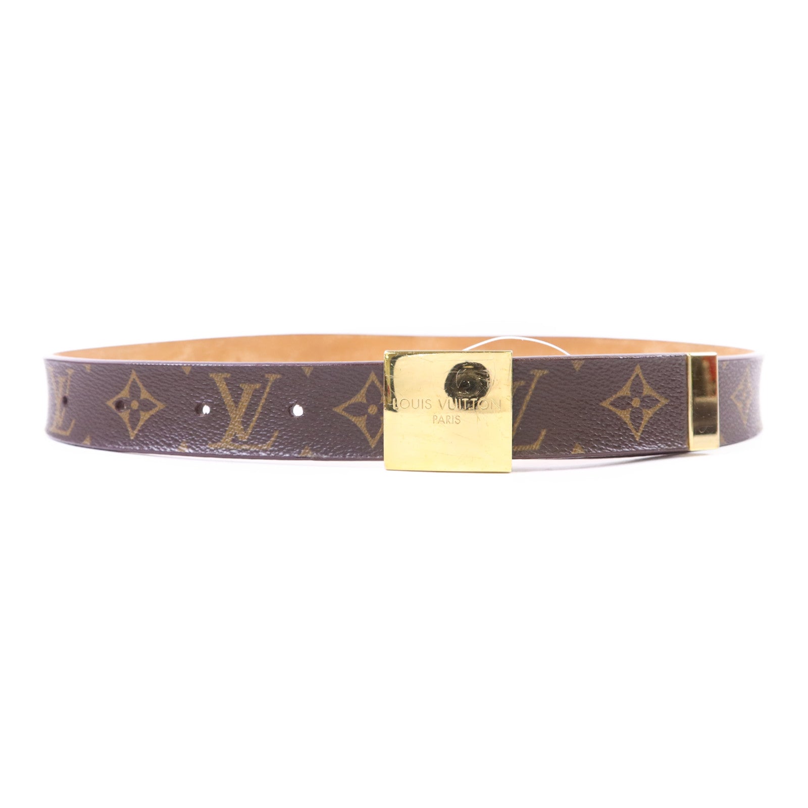 LOUIS VUITTON Monogram Belt金扣皮帶