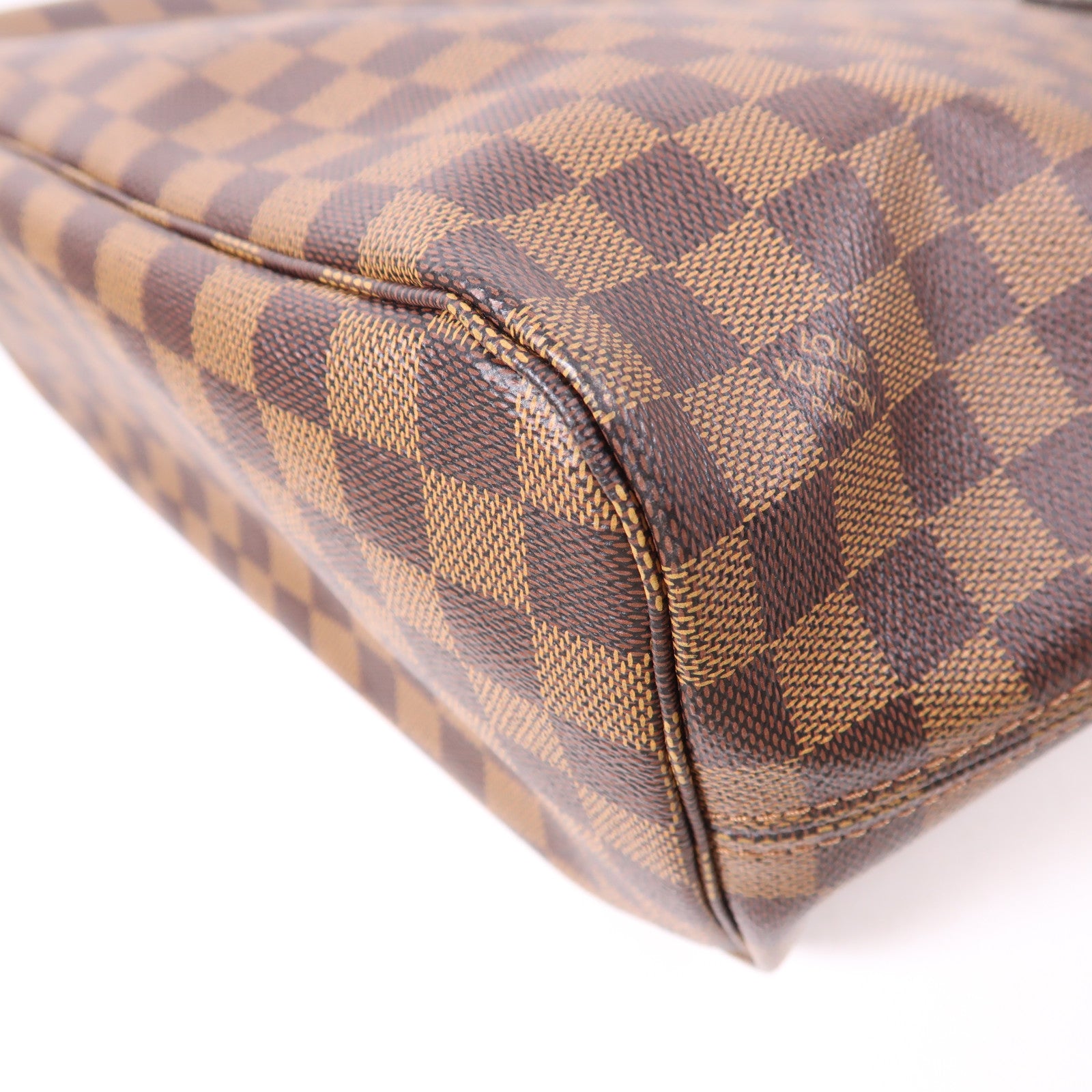 LOUIS VUITTON Damier Neverfull MM金扣肩背袋/手挽袋棕色
