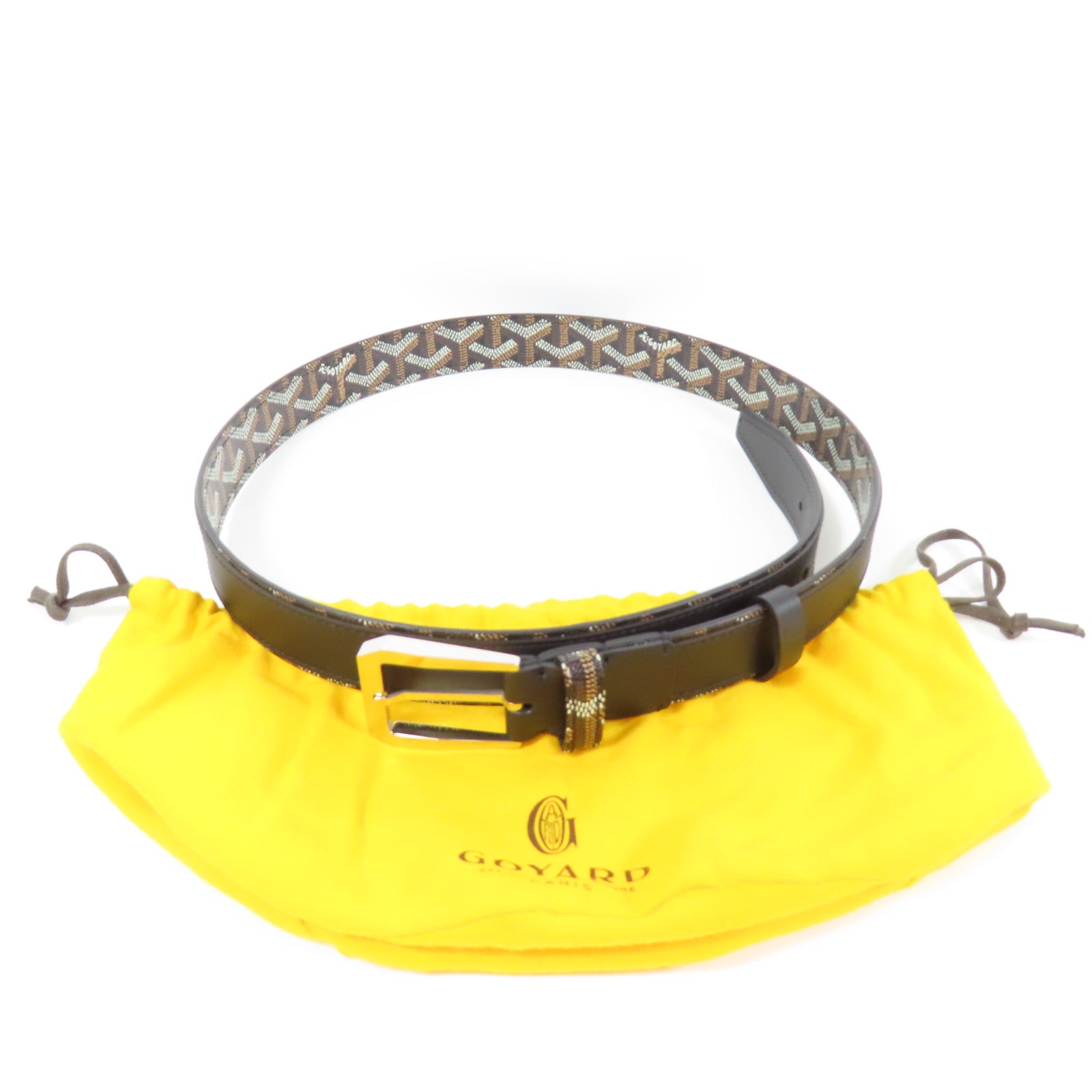 GOYARD 塗層帆布Florida Belt 95CM銀扣皮帶