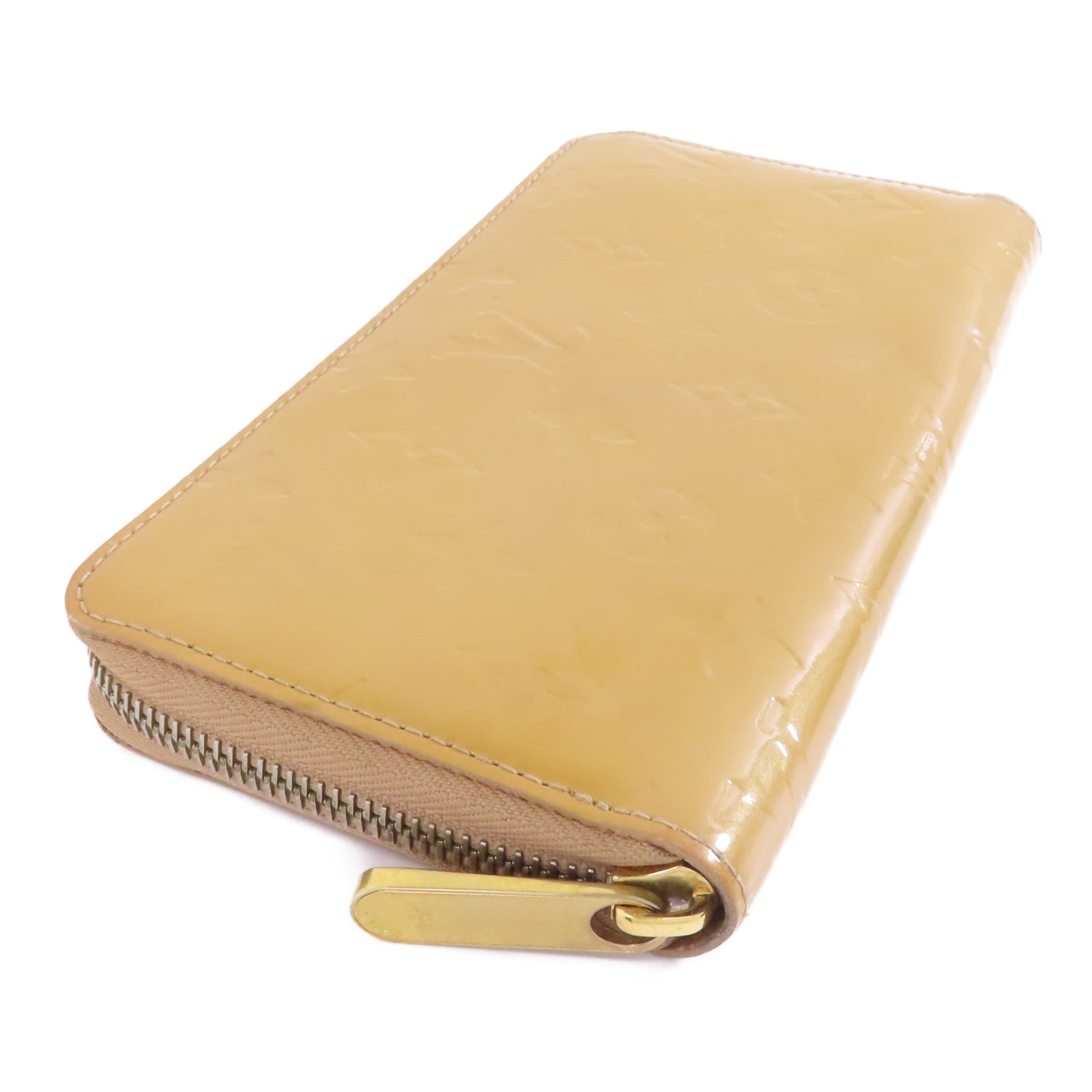 LOUIS VUITTON Vernis Zipped Long Wallet金扣長錢包杏色
