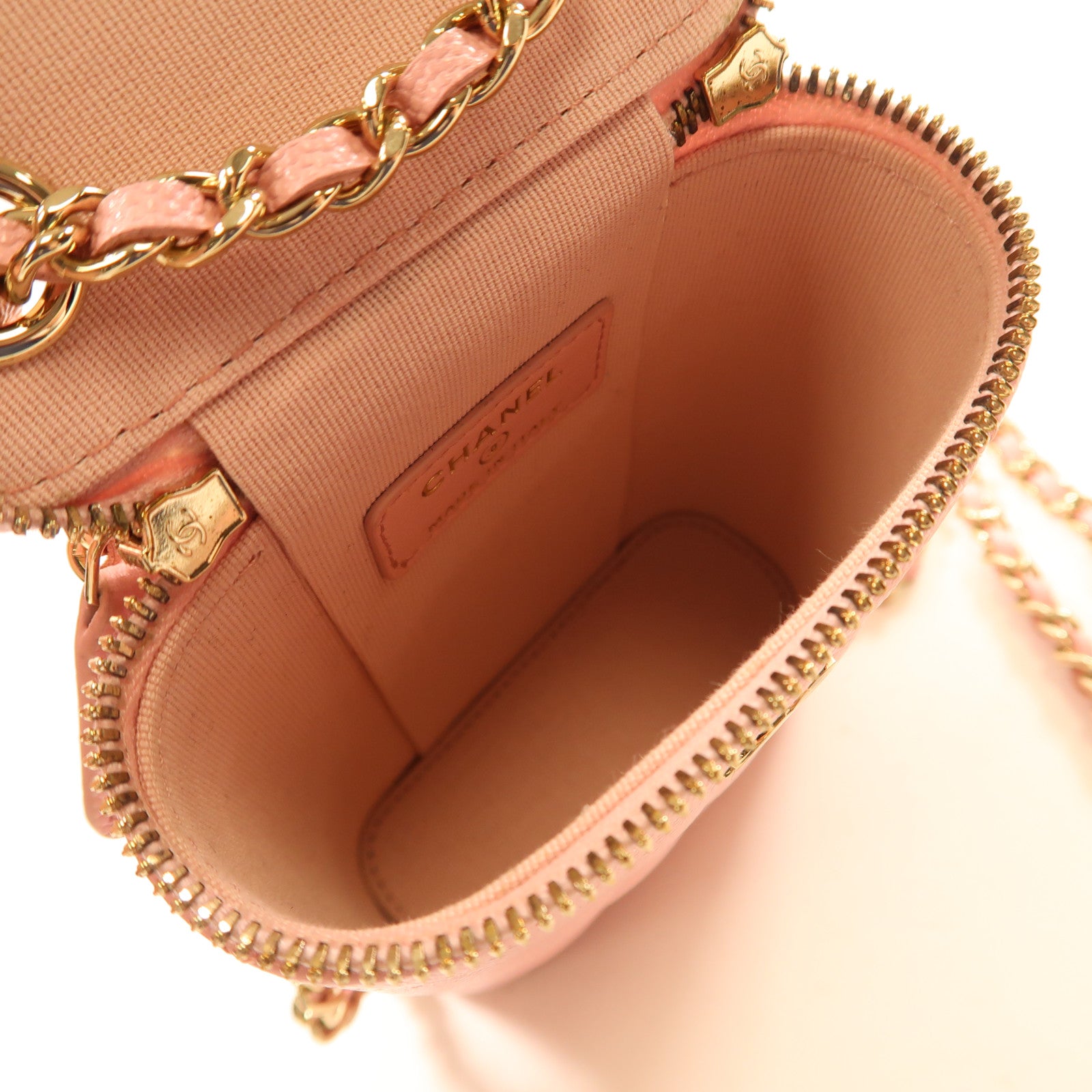 CHANEL 牛皮皮革Chain Shoulder金扣鏈帶肩背袋