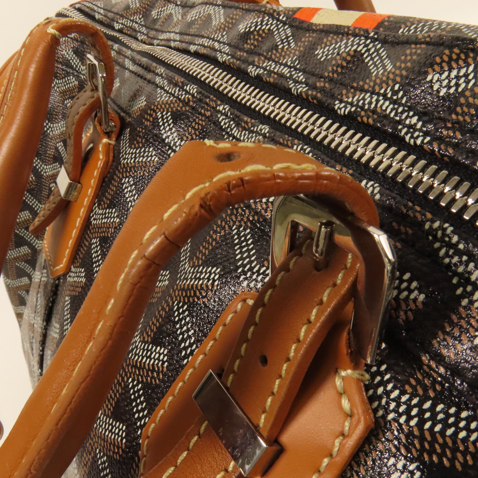 GOYARD 塗層帆布Croisieve 35銀扣手挽袋
