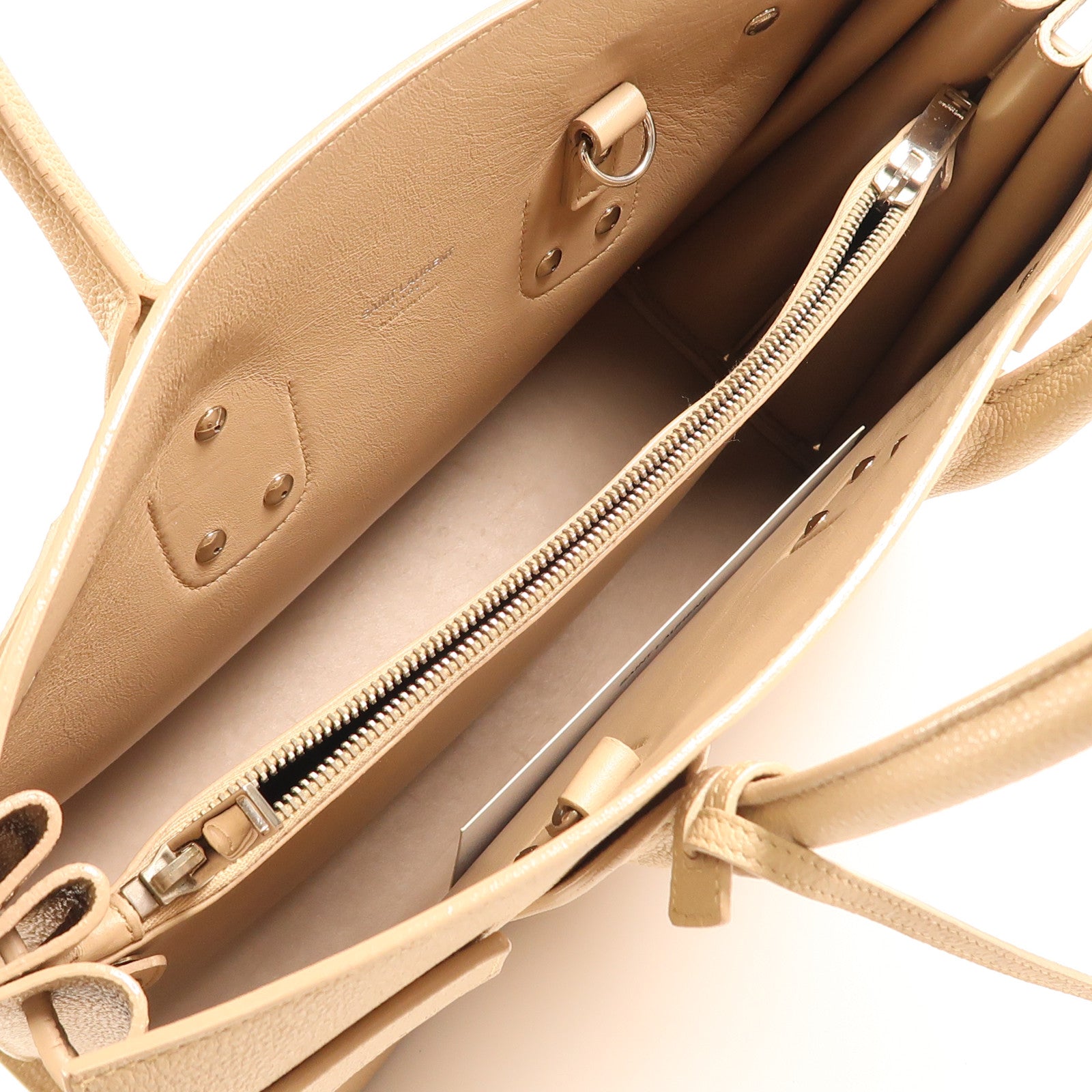 SAINT LAURENT YSL SHW Sac de jour 2Way Shoulder Bag Calfskin Leather Beige