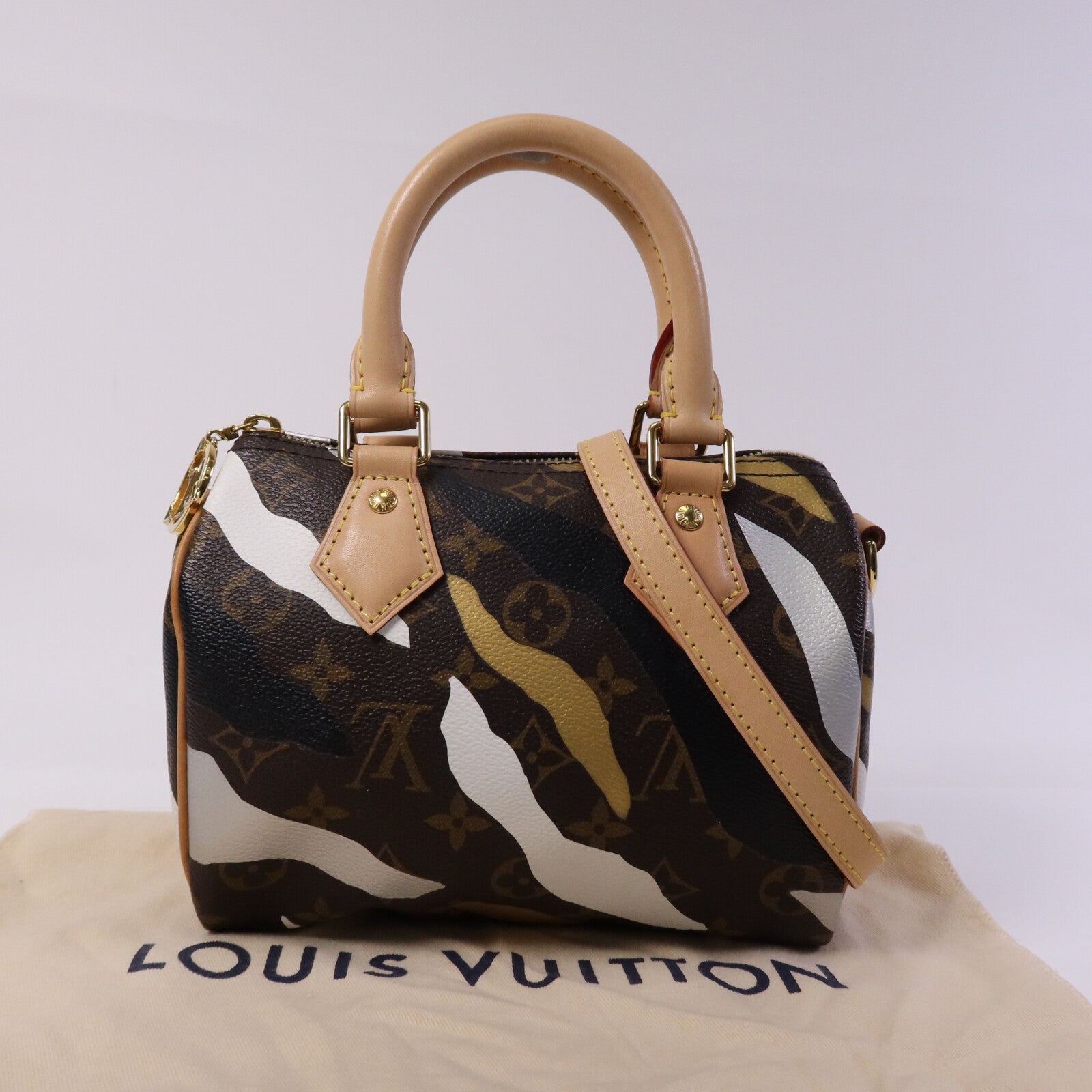 LOUIS VUITTON 【激減優惠】塗層帆布Speedy BB金扣手挽肩背兩用袋