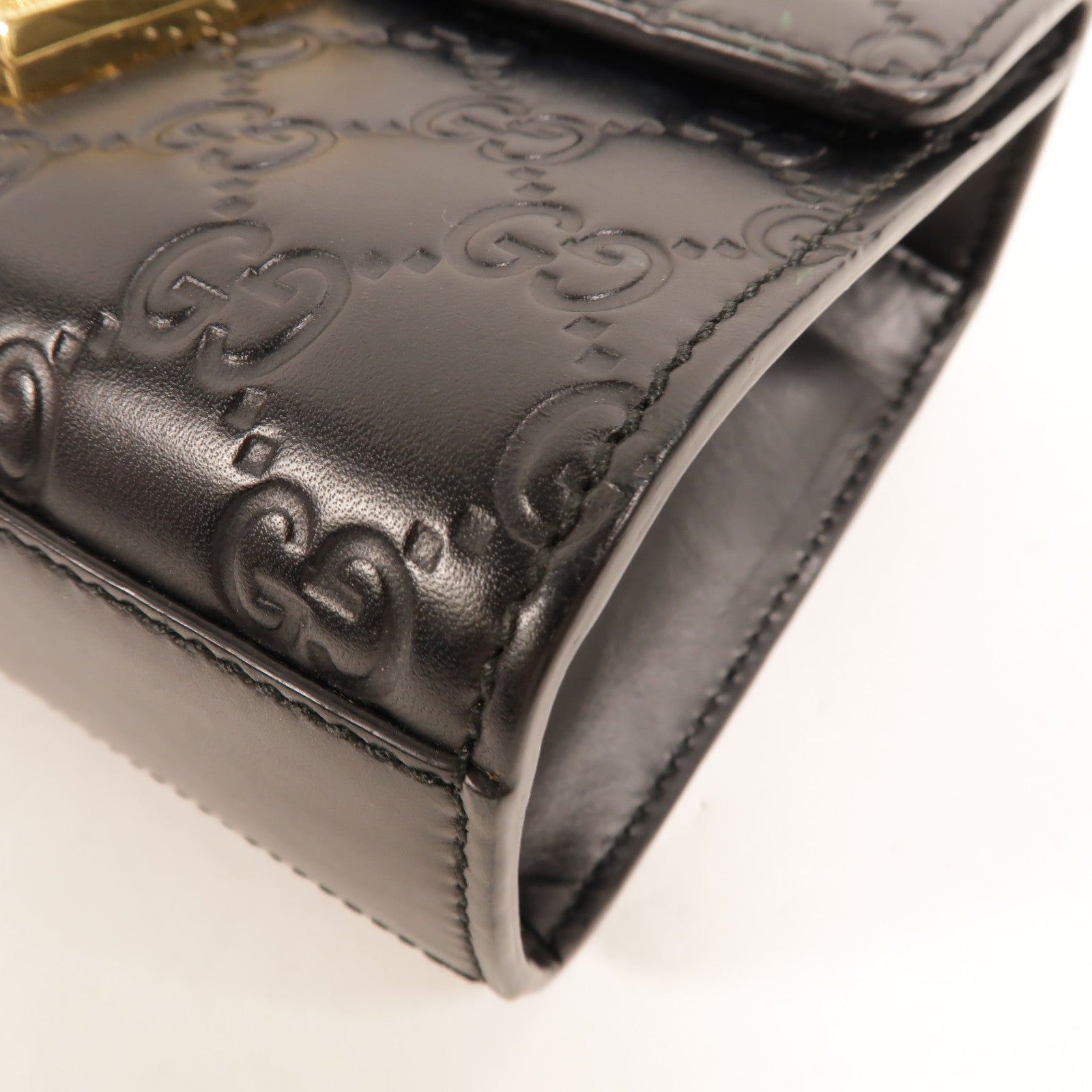 GUCCI 牛皮皮革Padlock Small金扣鏈帶肩背袋