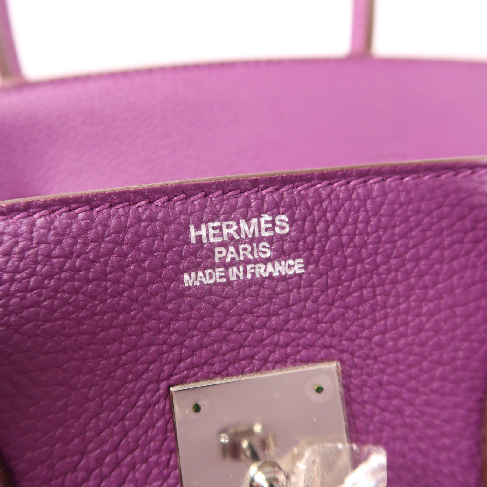 HERMES Clemence皮革Birkin35銀扣手挽袋