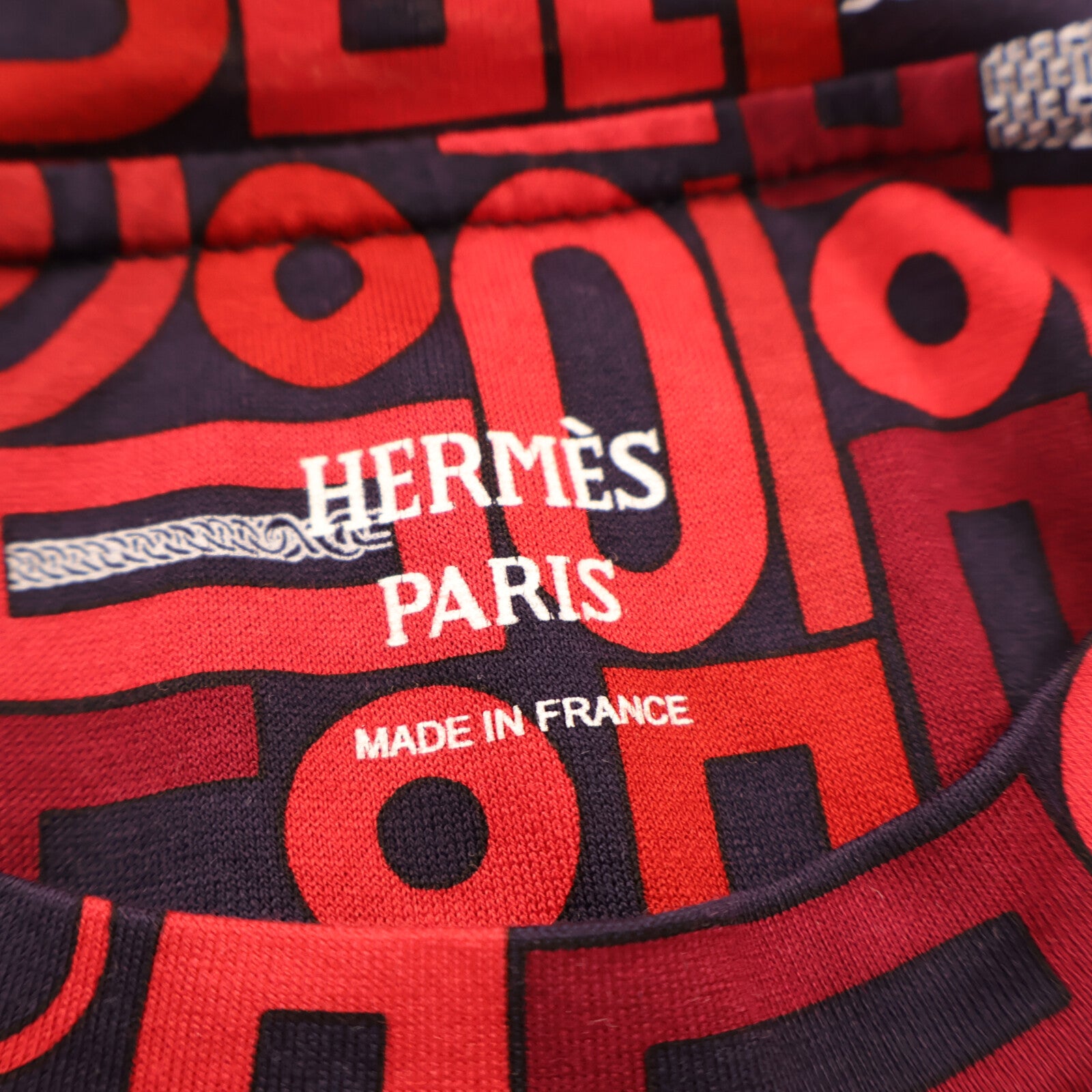HERMES Geometric Print Cotton T-Shirt上衣