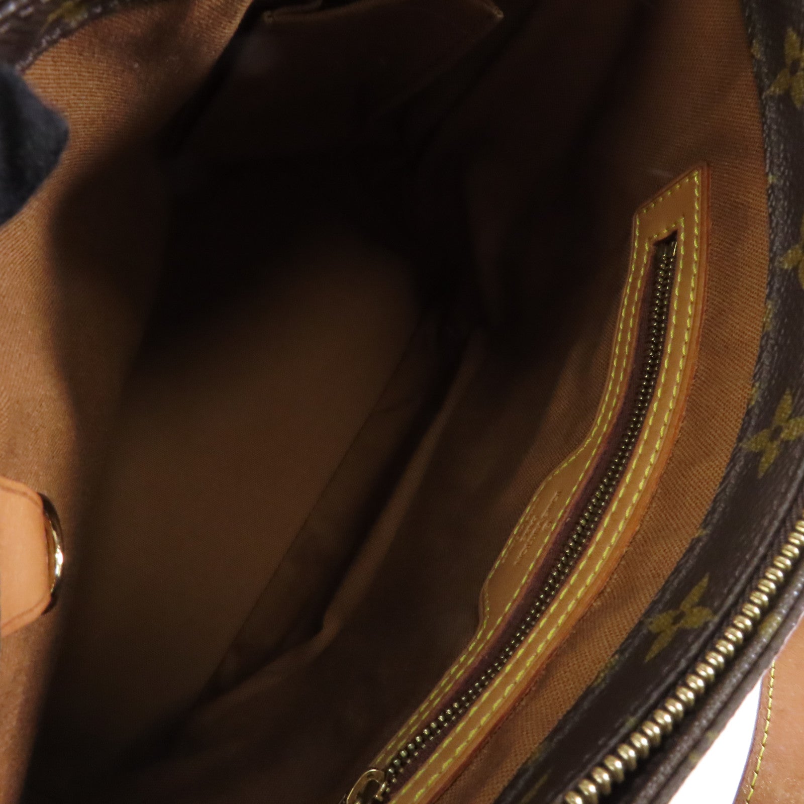 LOUIS VUITTON Monogram Cabas Piano金扣肩背袋棕色