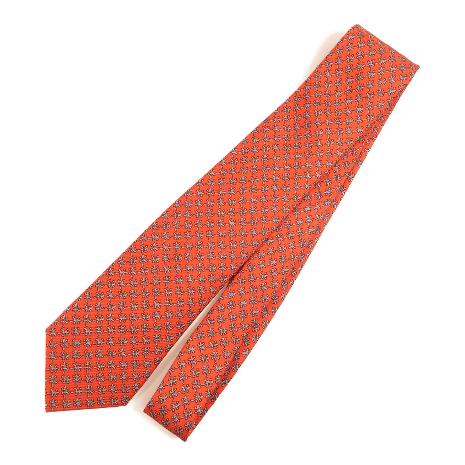 HERMES 絲質Tie領帶紅色