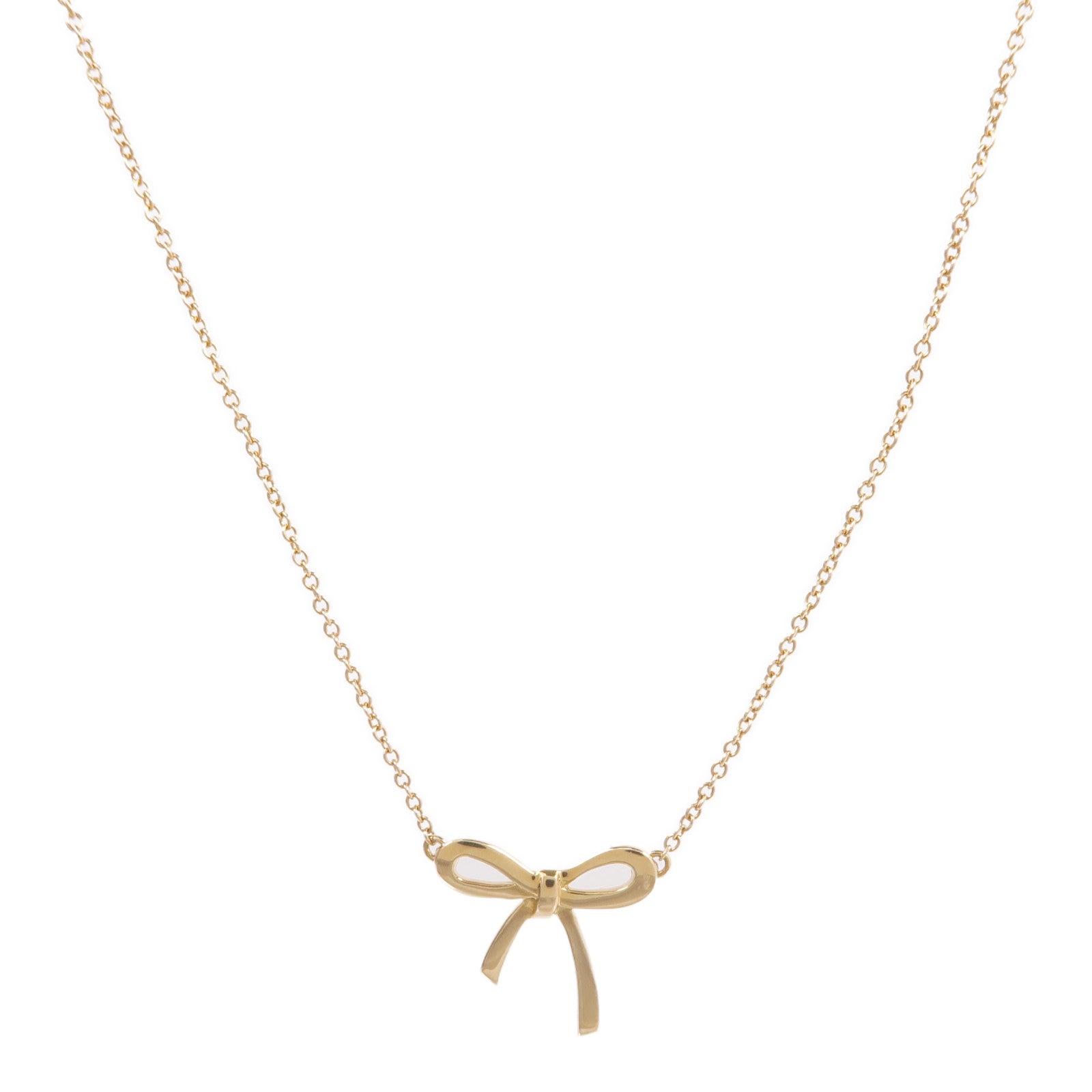 TIFFANY＆CO 18K黃金Tiffany Bow Necklace項鍊