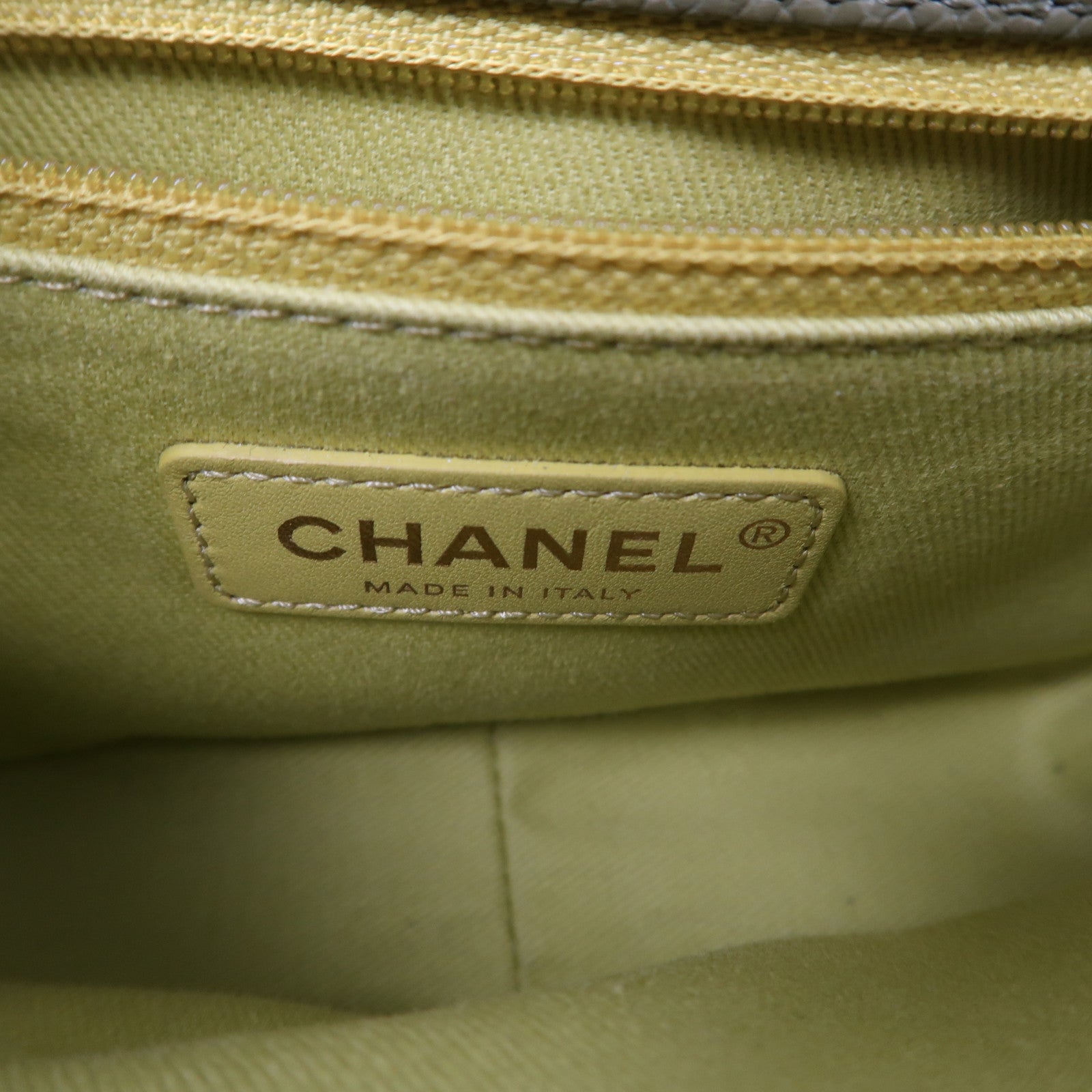 CHANEL Caviar皮革Shoulder Bag金扣手挽肩背兩用袋綠色