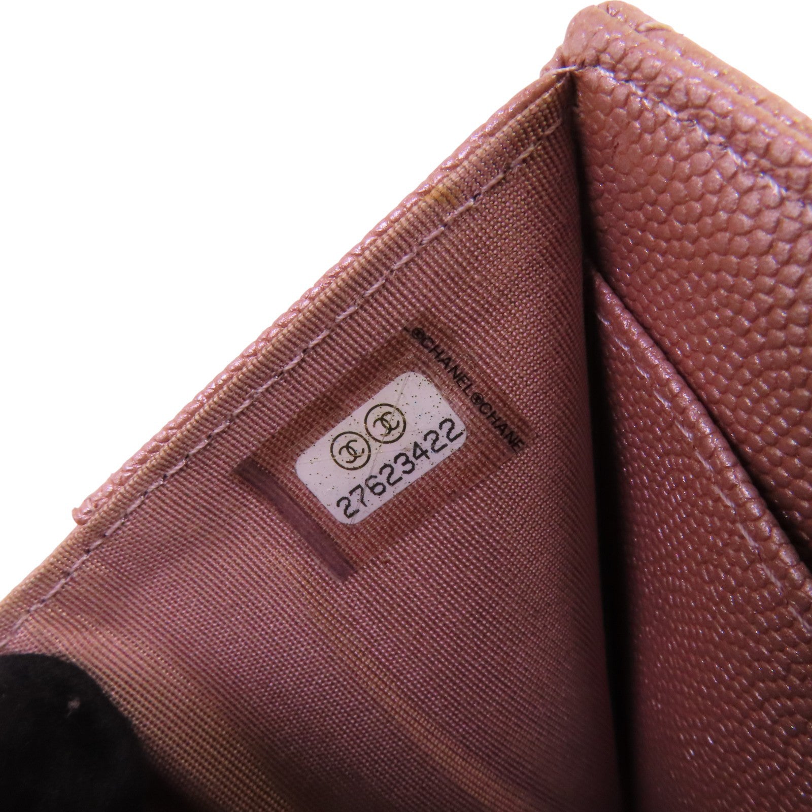 CHANEL 牛皮皮革Mini Wallet銀扣短錢包