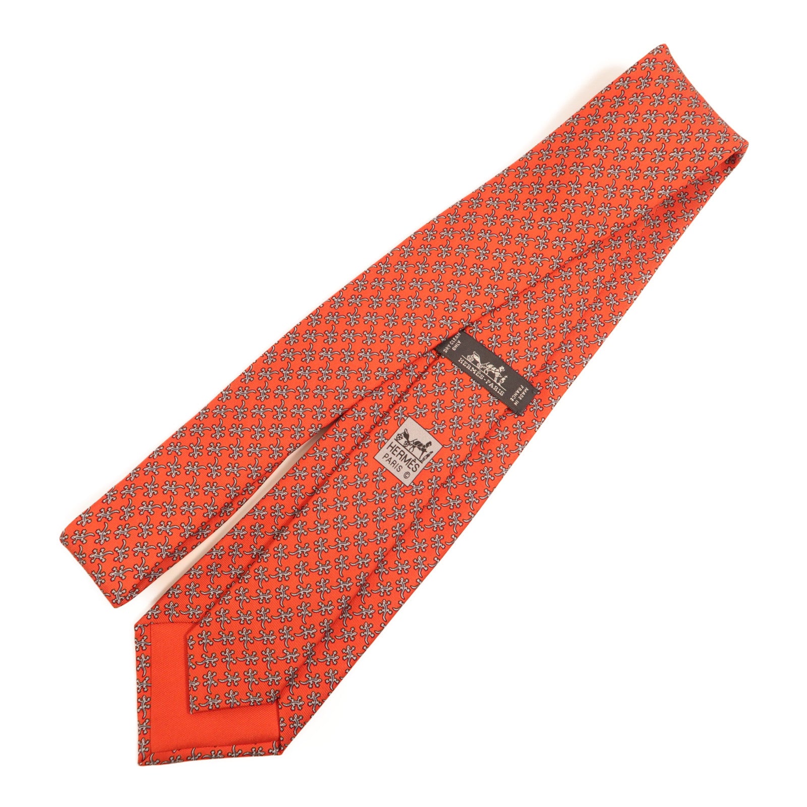 HERMES 絲質Tie領帶紅色