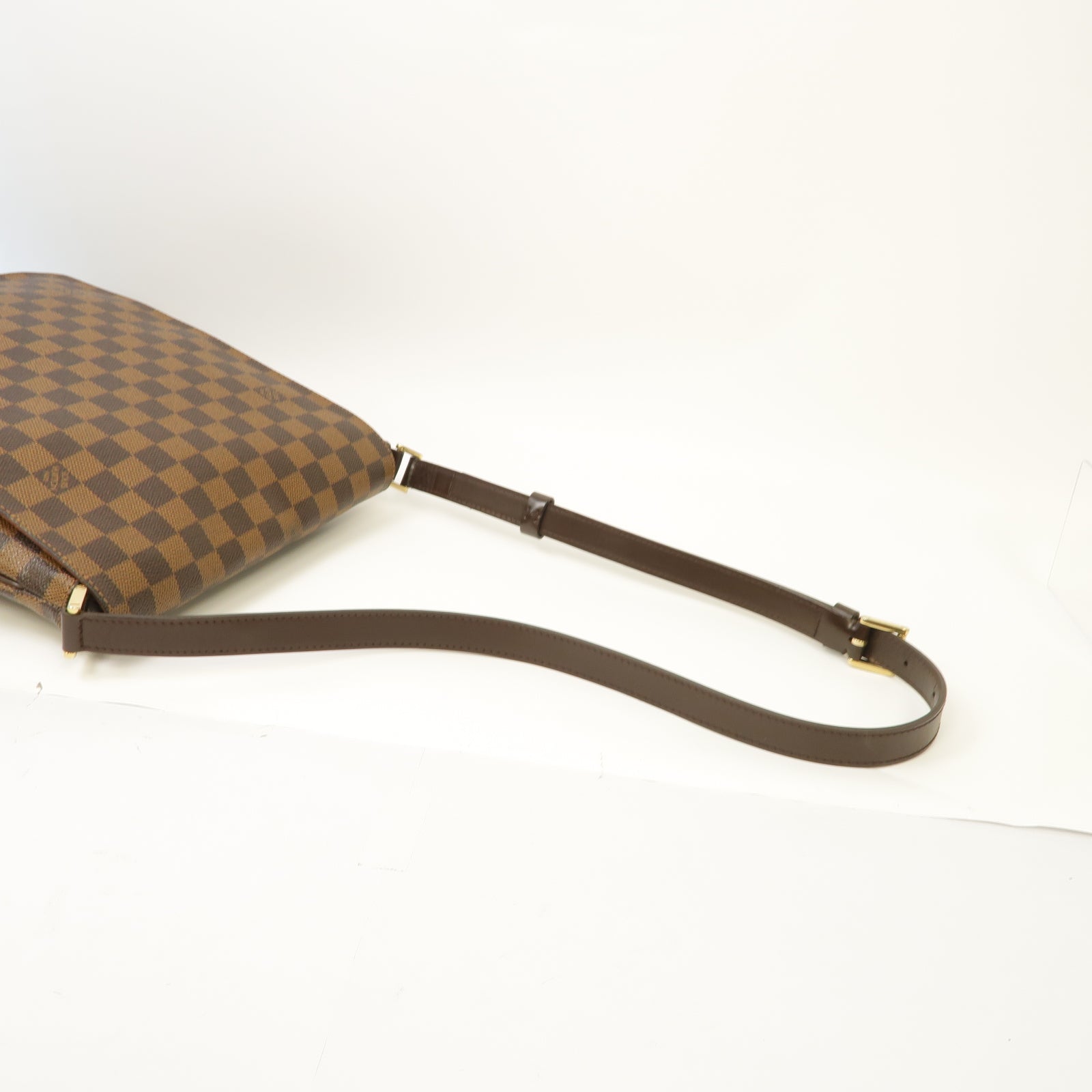 LOUIS VUITTON Damier Musette金扣肩背袋棕色