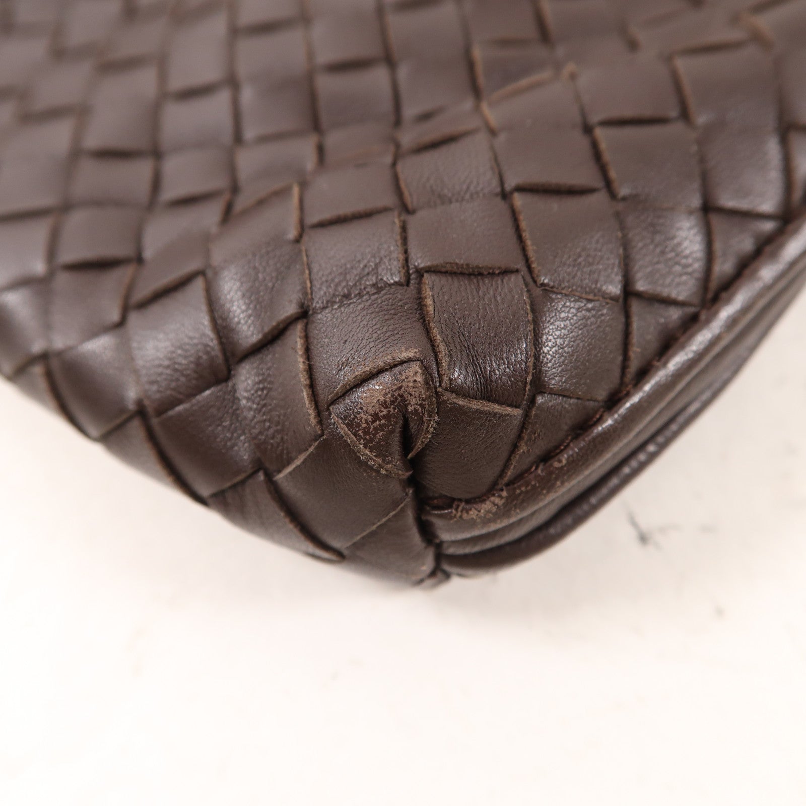 BOTTEGA VENETA 羊皮皮革Shoulder Bag銀扣肩背袋棕色