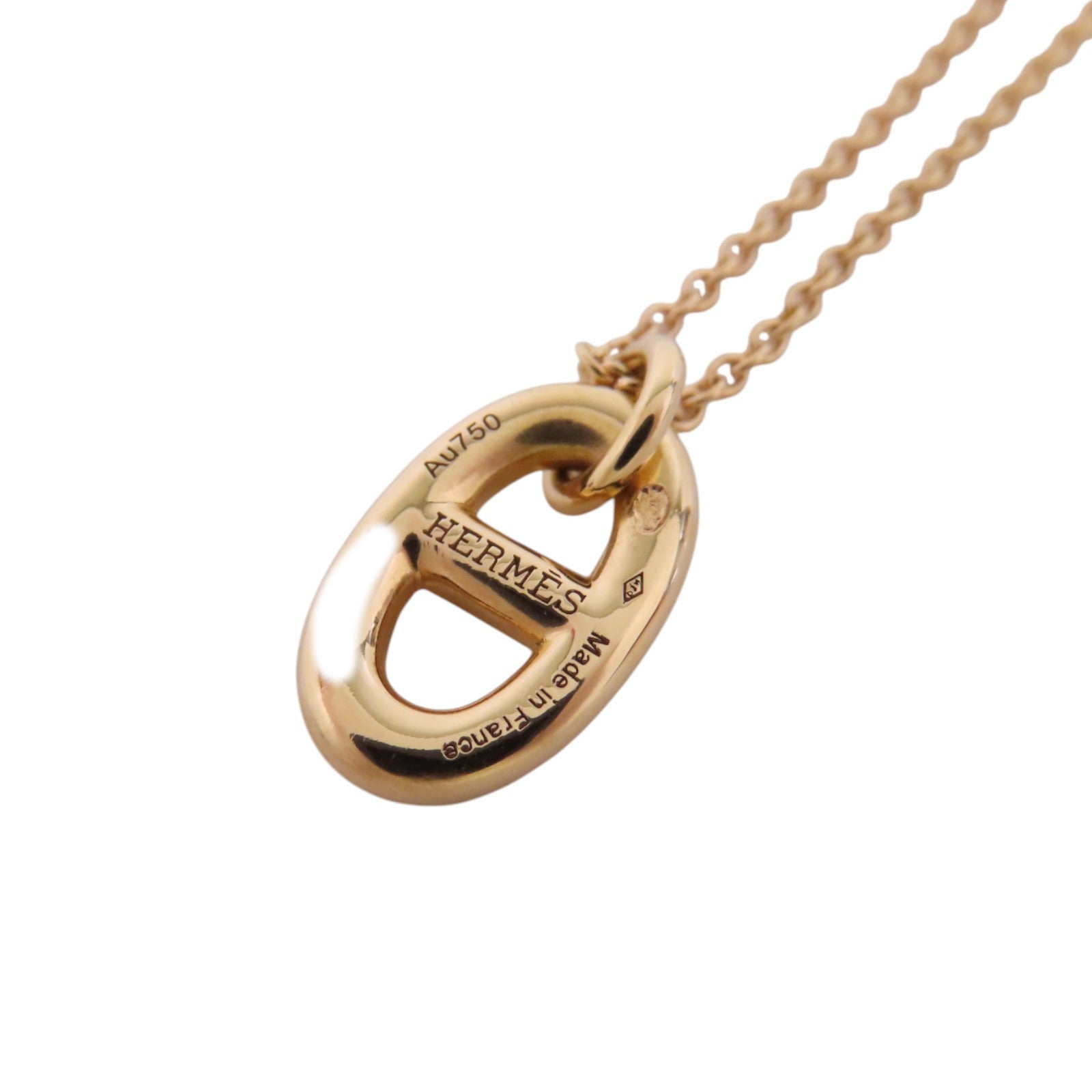 HERMES 18K玫瑰金Farandole Pendant Necklace金扣項鏈