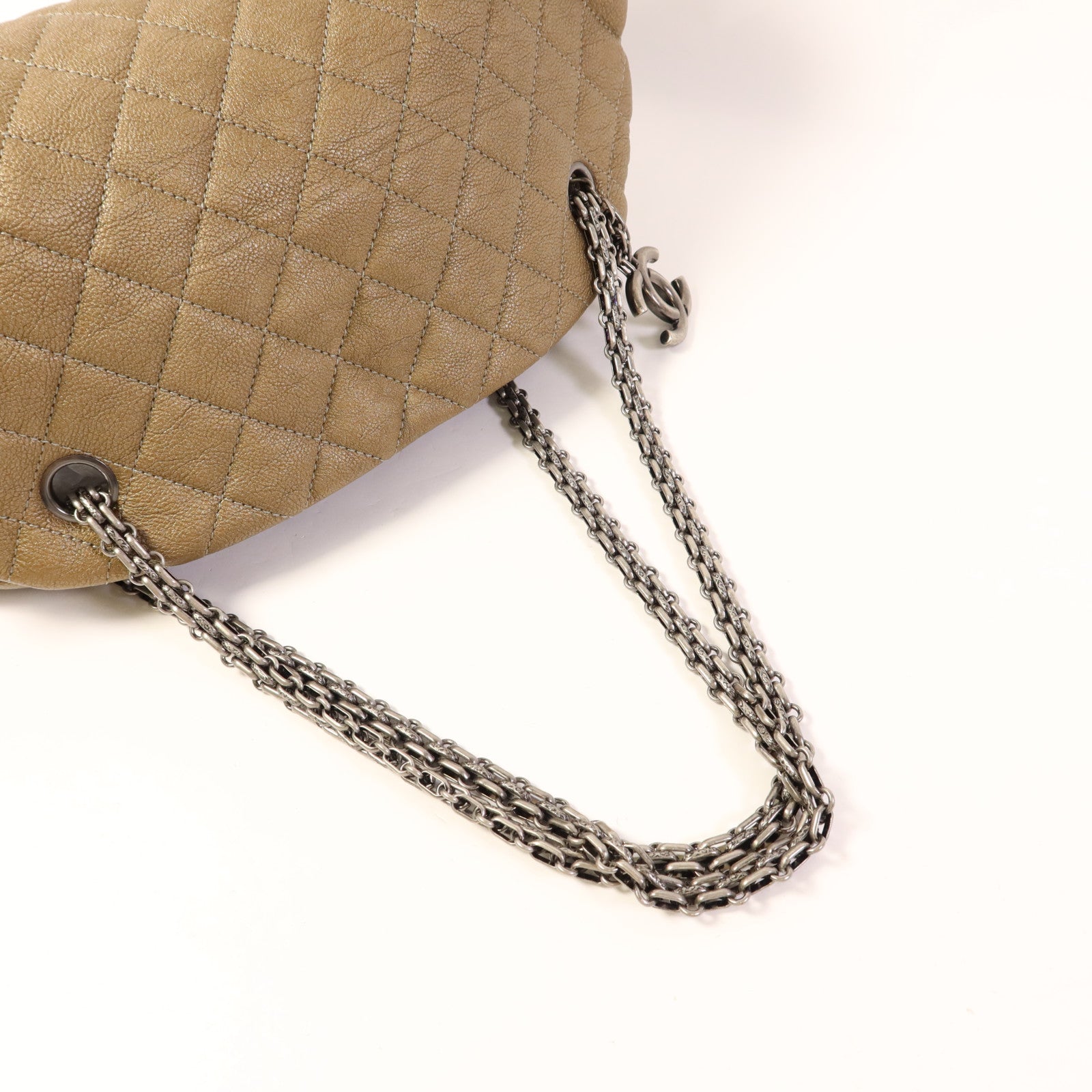 CHANEL 牛皮皮革Mademoiselle Bowling Bag鏈帶肩背袋