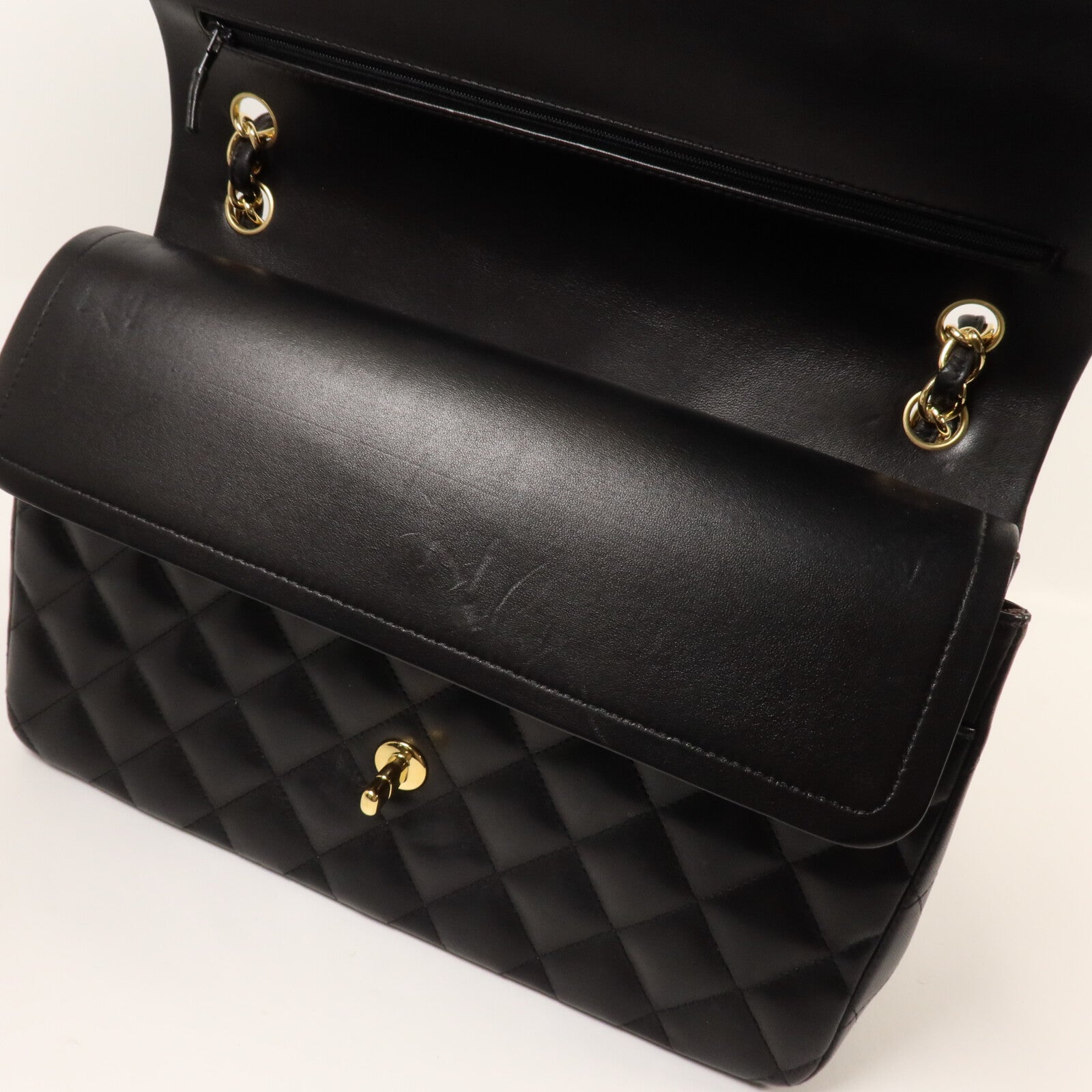 CHANEL 羊皮皮革Large Classic鏈帶肩背袋