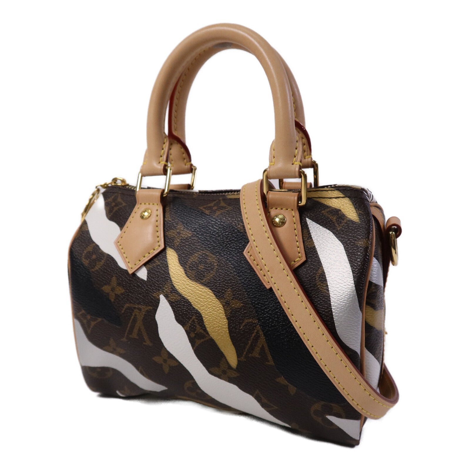 LOUIS VUITTON 【激減優惠】塗層帆布Speedy BB金扣手挽肩背兩用袋