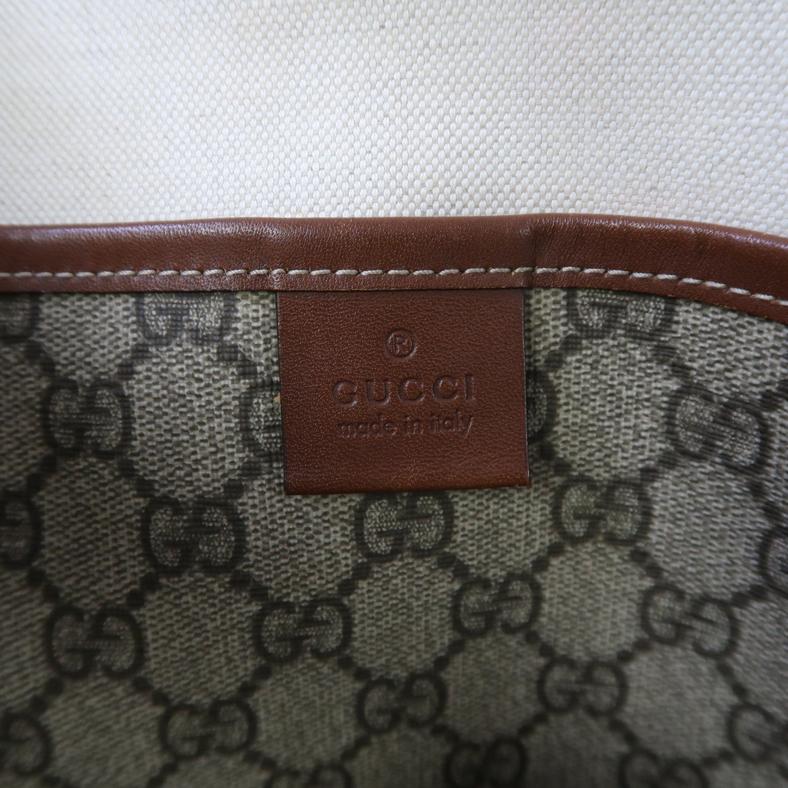 GUCCI 塗層帆布Tote Bag金扣手挽袋啡色