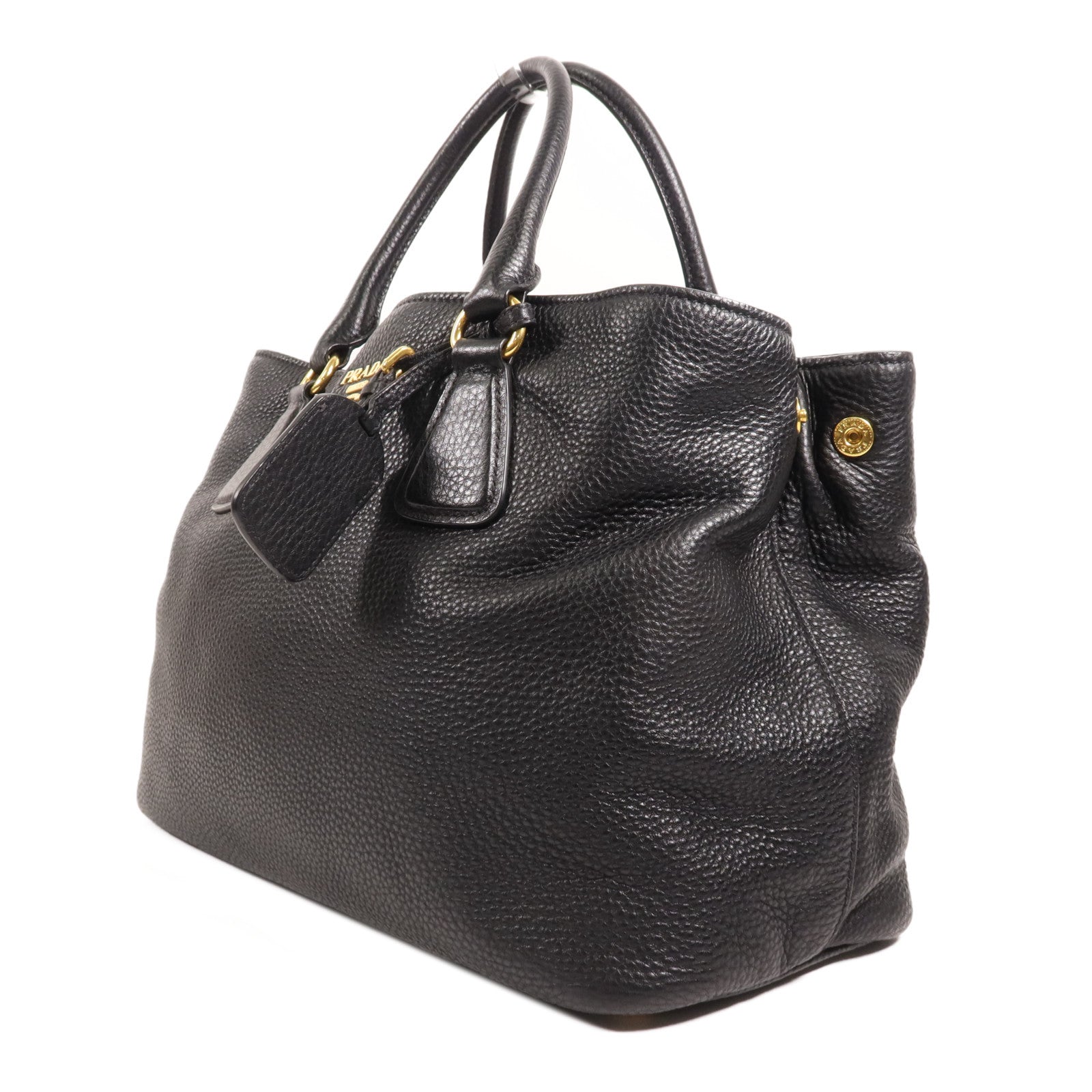 PRADA 牛皮皮革Tote Bag金扣手挽袋