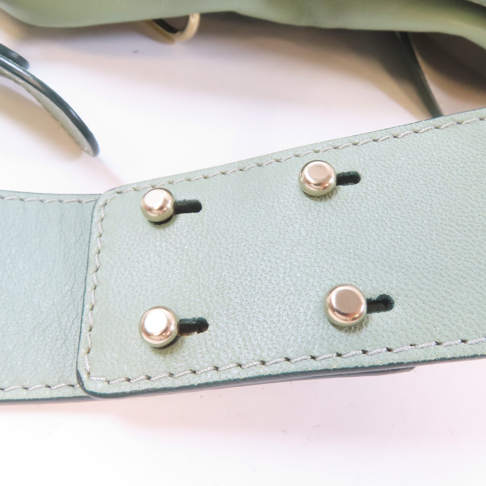 Chloe 牛皮皮革2 Way Shoulder Bag金扣手挽肩背兩用袋淺綠色