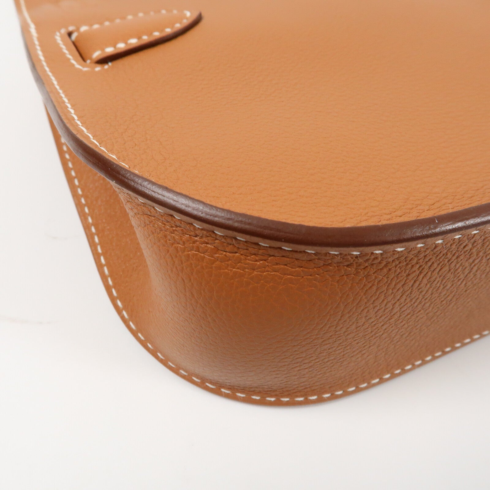 HERMES Evercolor皮革Mini Jypsiere銀扣肩背袋Gold