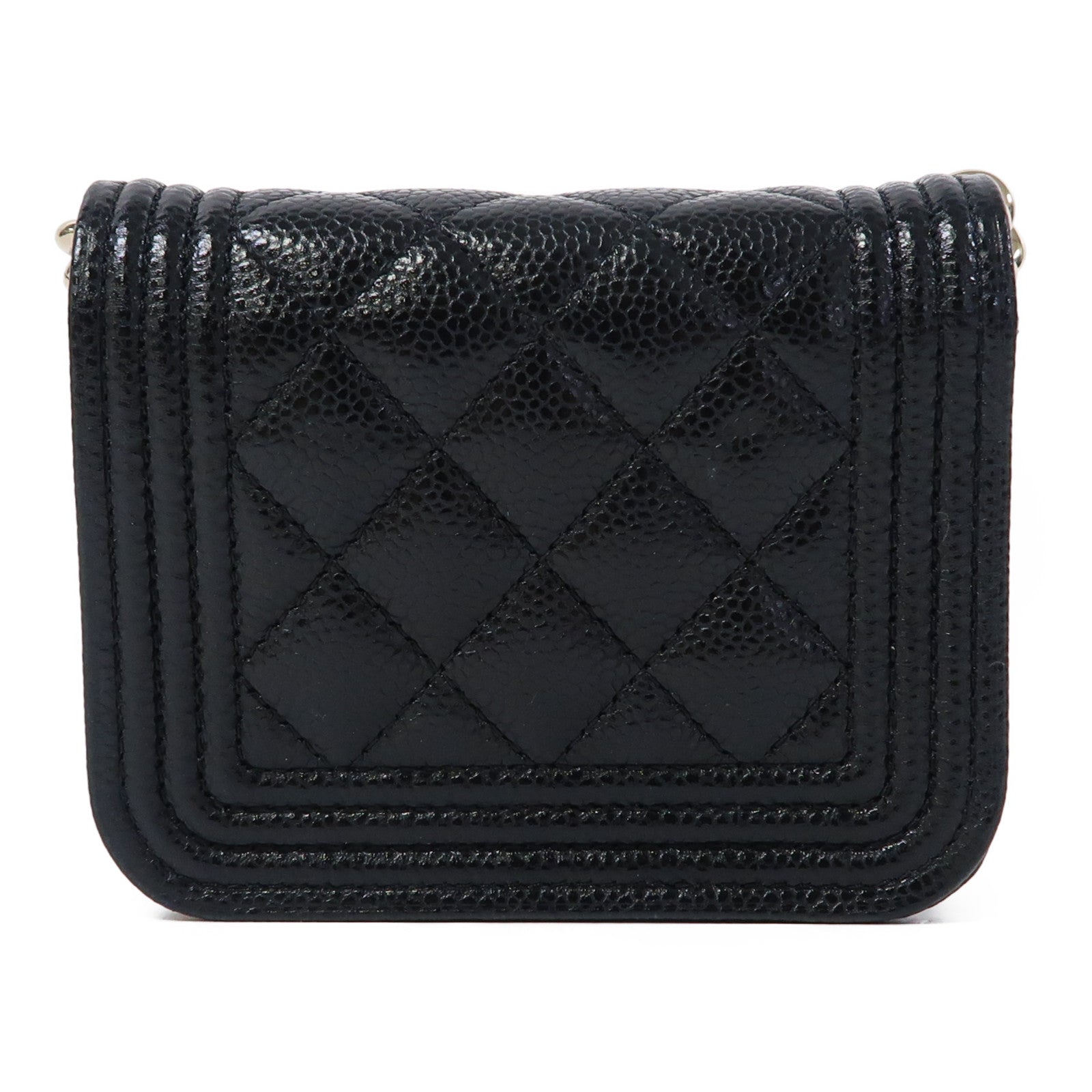 CHANEL 菱格Caviar皮革Waist Bag金扣腰包黑色
