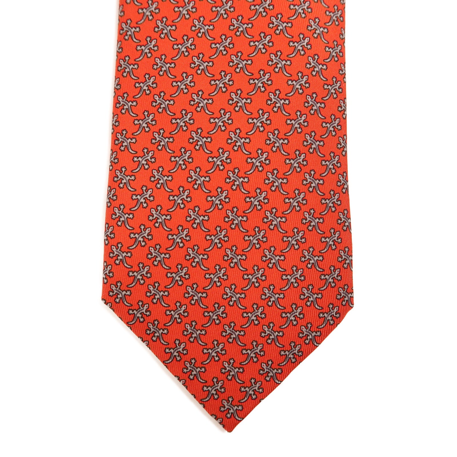 HERMES 絲質Tie領帶紅色