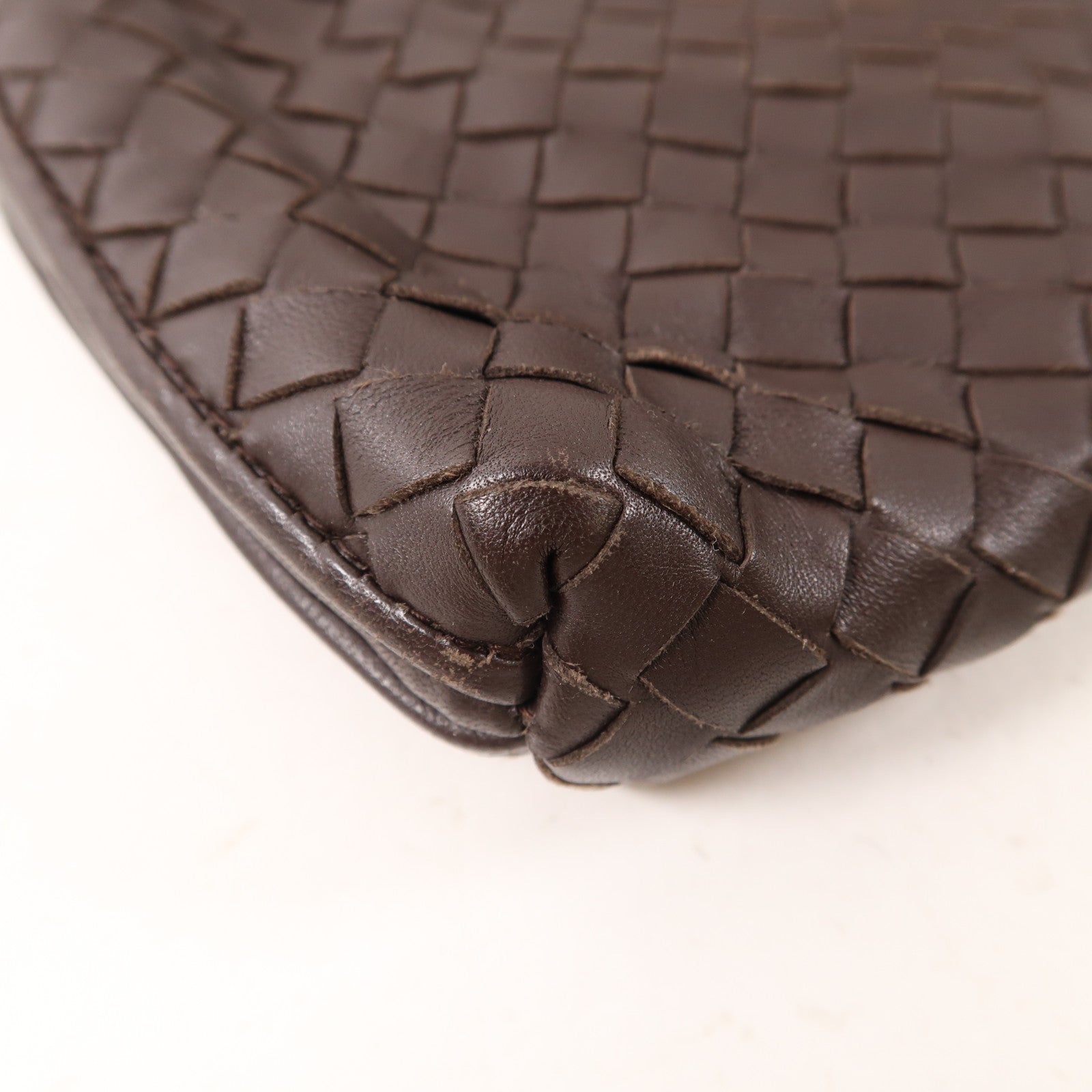 BOTTEGA VENETA 羊皮皮革Shoulder Bag銀扣肩背袋棕色