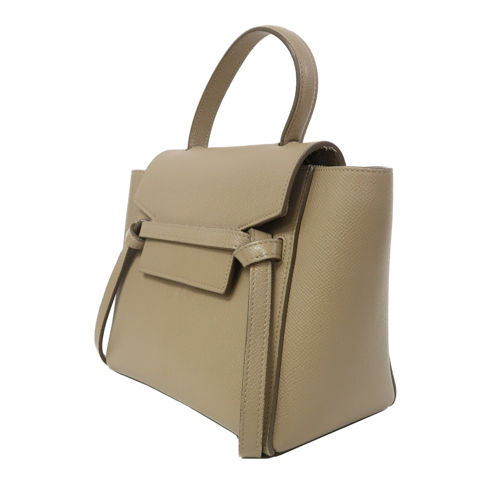 CELINE 牛皮皮革Nano Belt Bag金扣手挽肩背兩用袋啡色