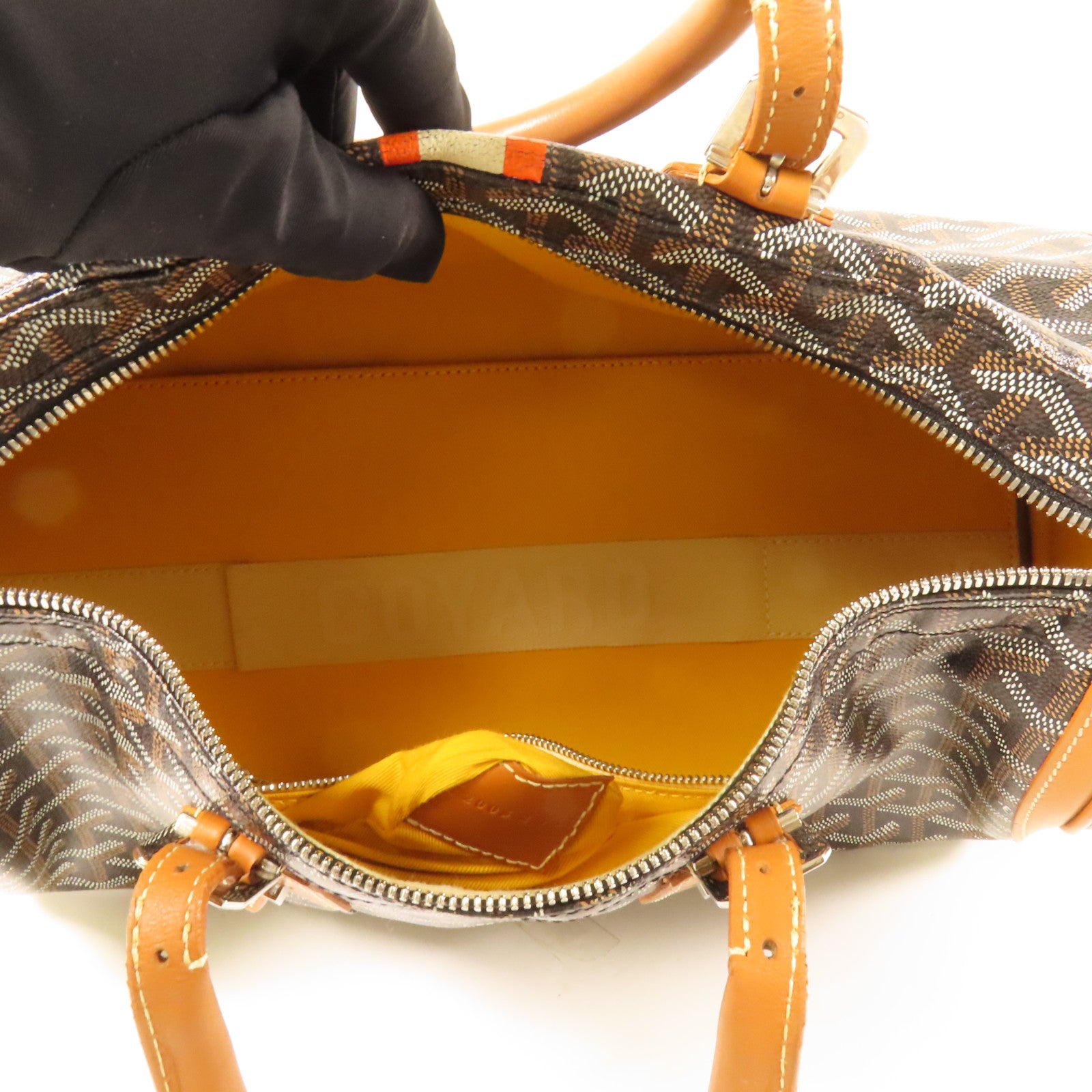 GOYARD 塗層帆布Croisieve 35銀扣手挽袋