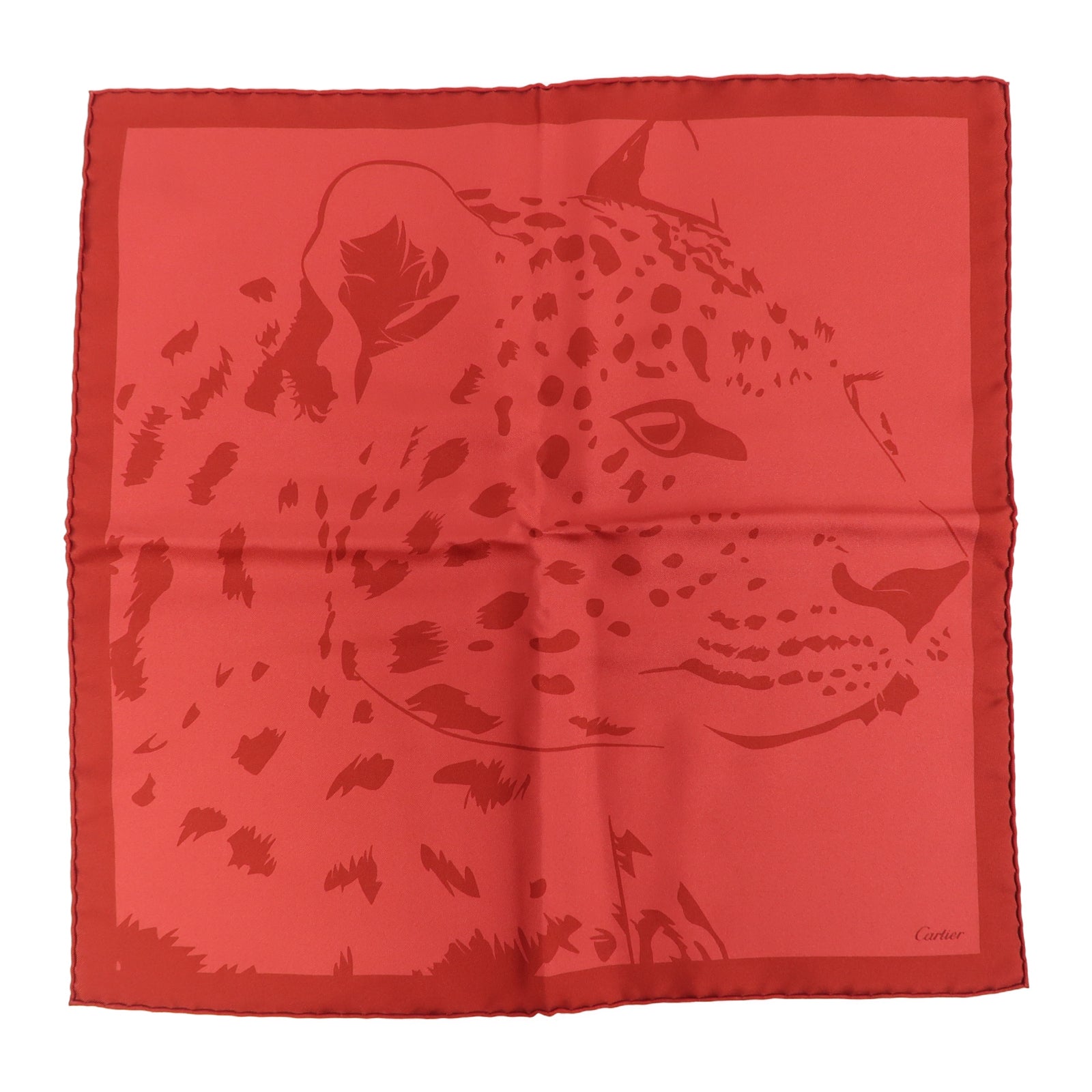CARTIER 絲質Scarf絲巾紅色