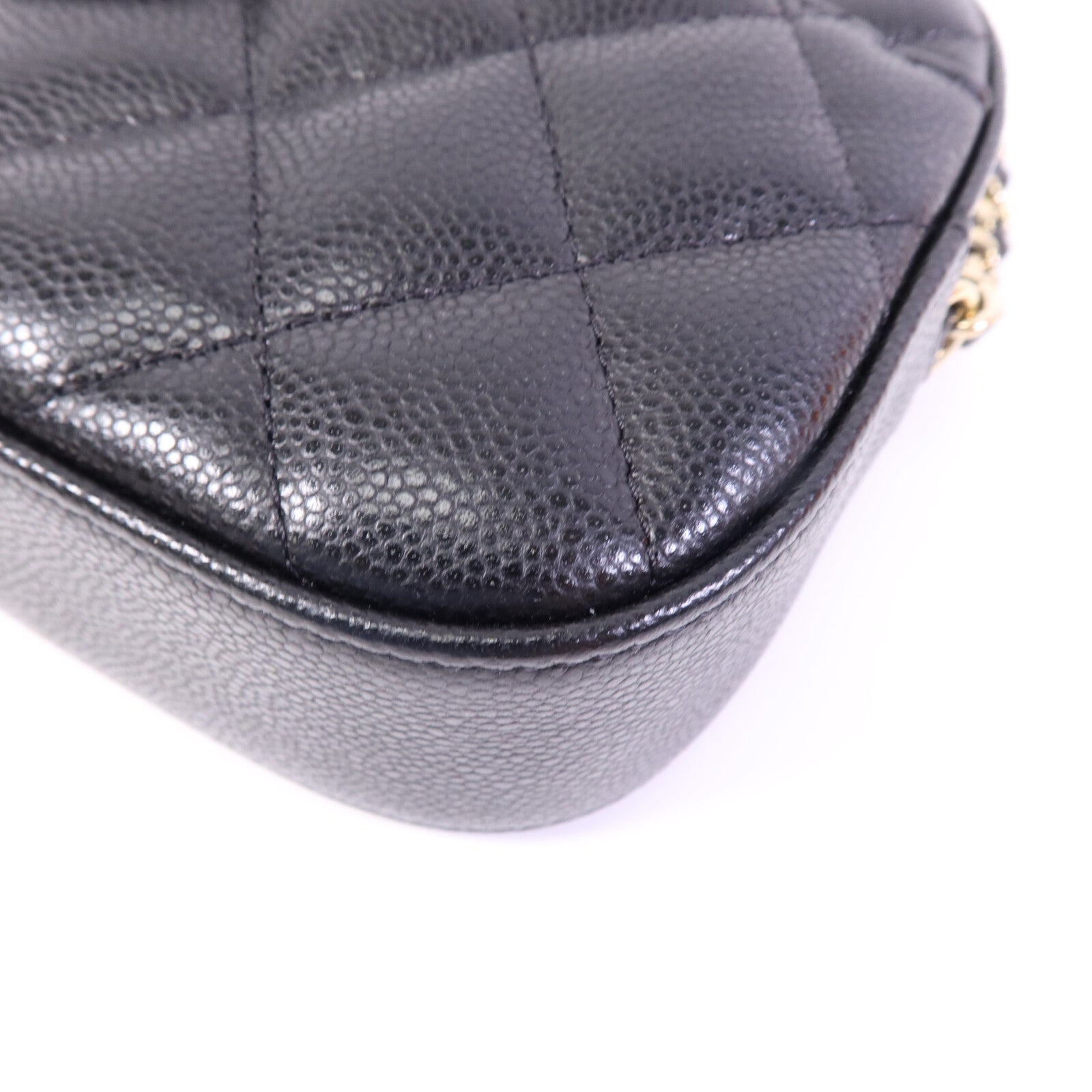 CHANEL 牛皮皮革Camera Bag金扣鏈帶肩背袋
