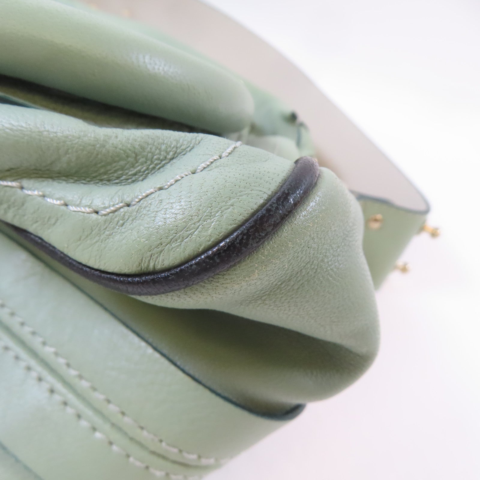 Chloe 牛皮皮革2 Way Shoulder Bag金扣手挽肩背兩用袋淺綠色