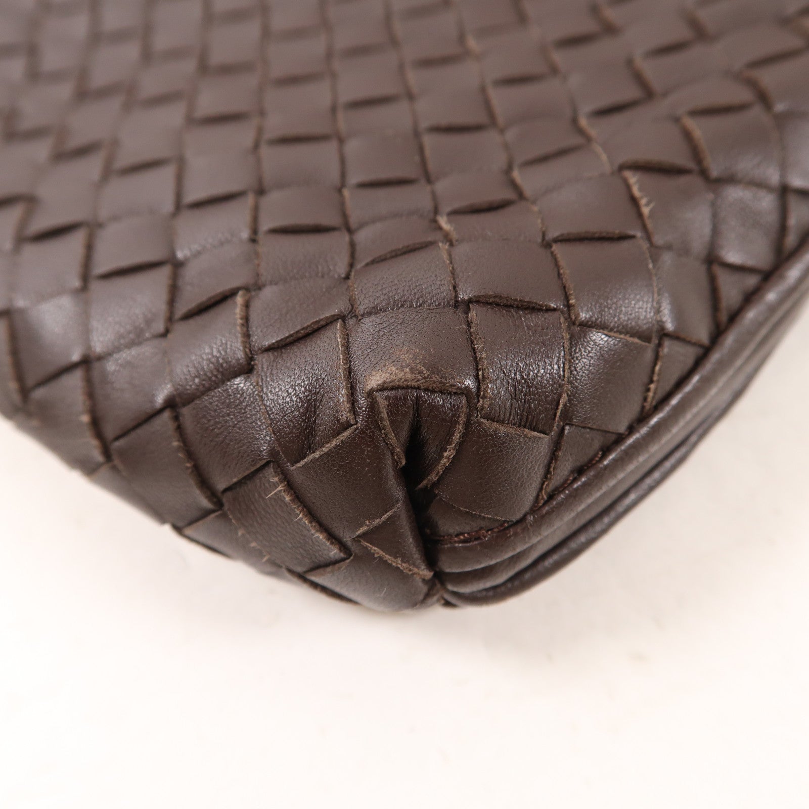 BOTTEGA VENETA 羊皮皮革Shoulder Bag銀扣肩背袋棕色