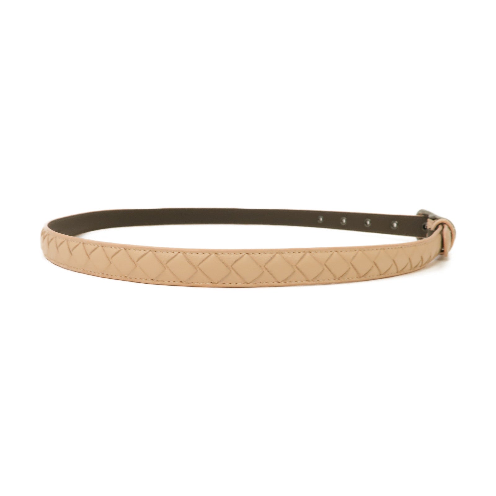 BOTTEGA VENETA 牛皮皮革Belt銀扣皮帶粉紅色