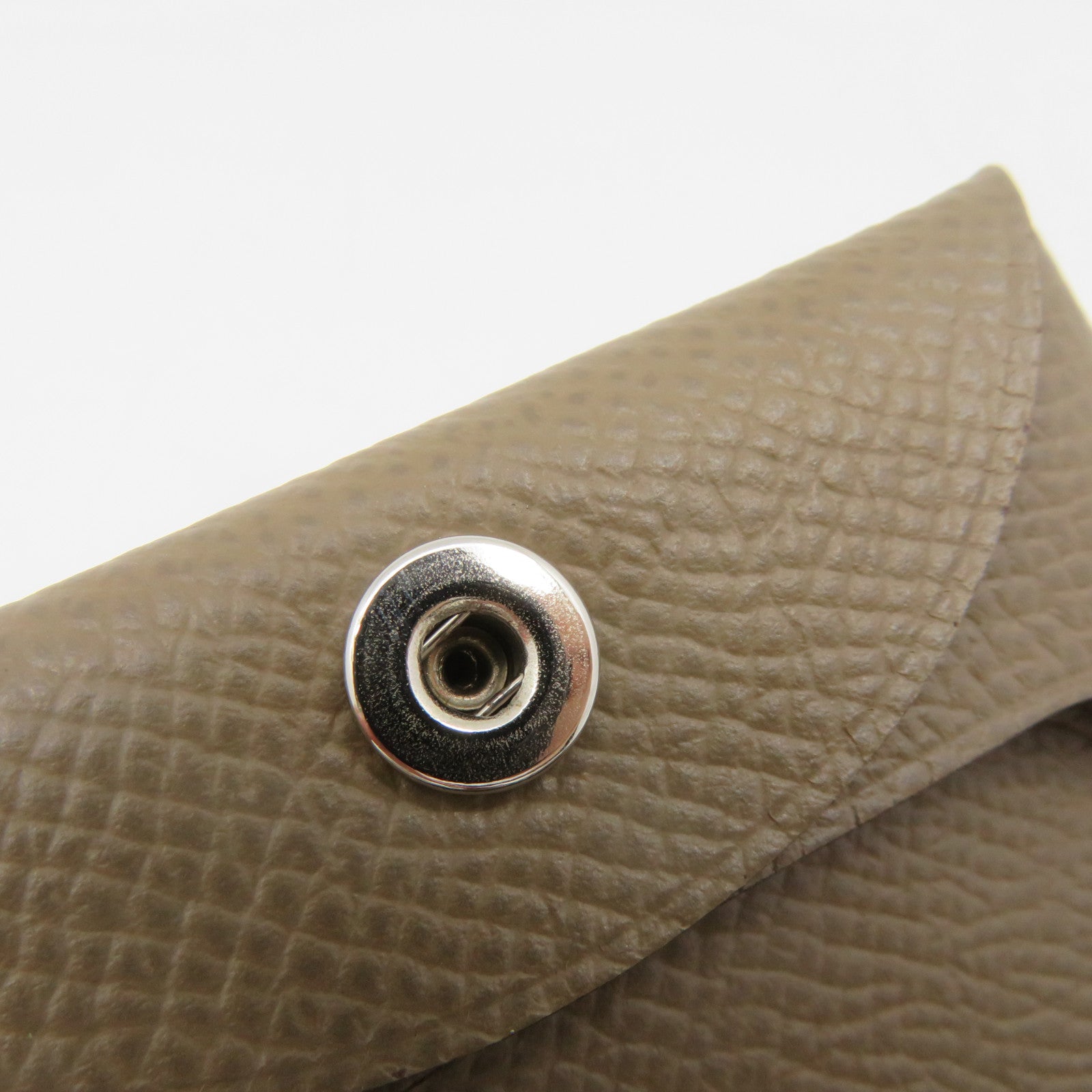 HERMES Epsom皮革Bastia Coin purse银扣零钱包Eoupe啡色