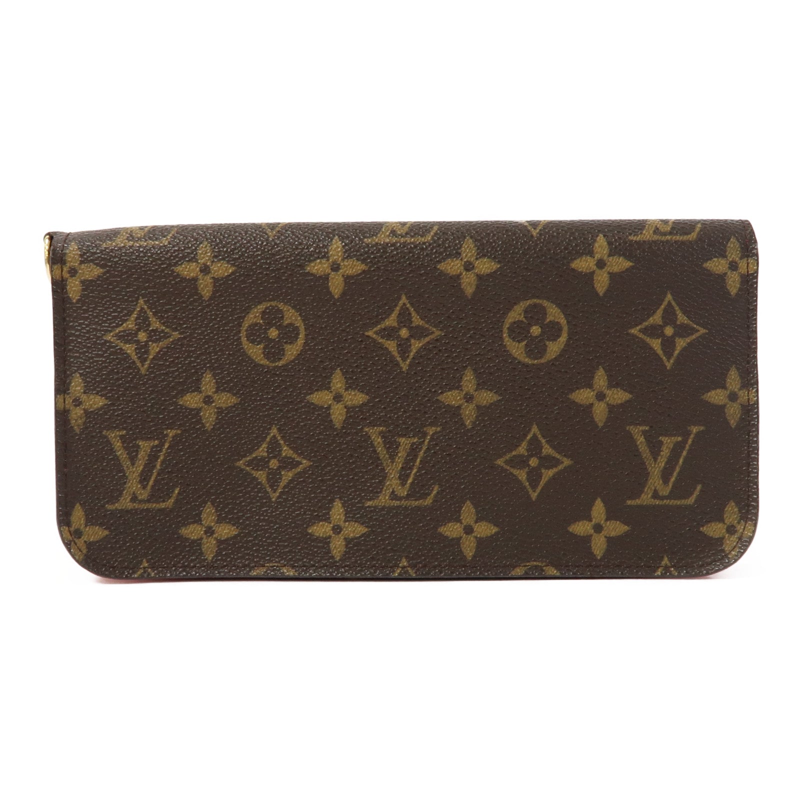 LOUIS VUITTON Monogram Insolite Wallet金扣長錢包啡色/紅色